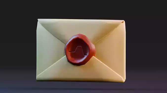 Low poly - Stylized Game Items - Envelope Low-poly 3D model