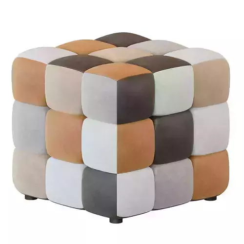 Pouf Trendy brown patchwork