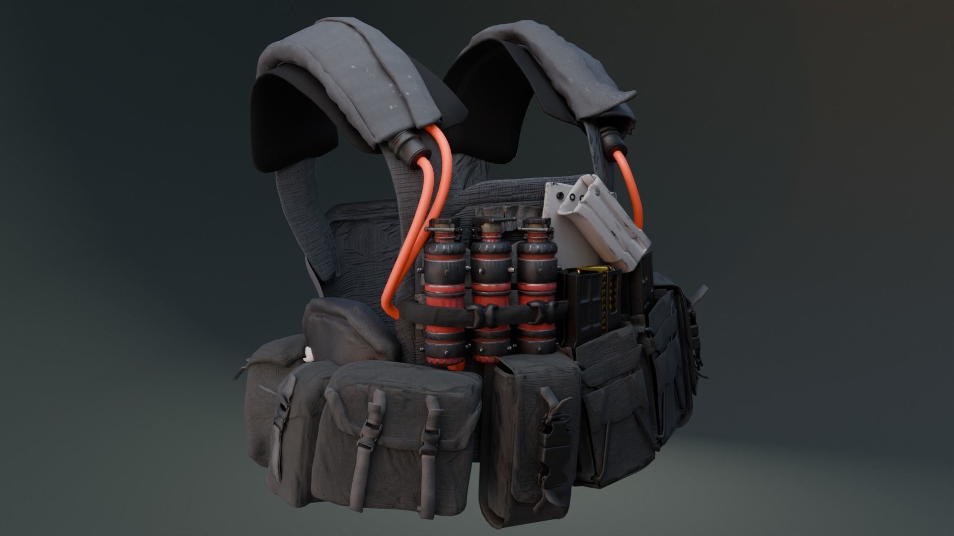 3D military waist pack model 3D model_1