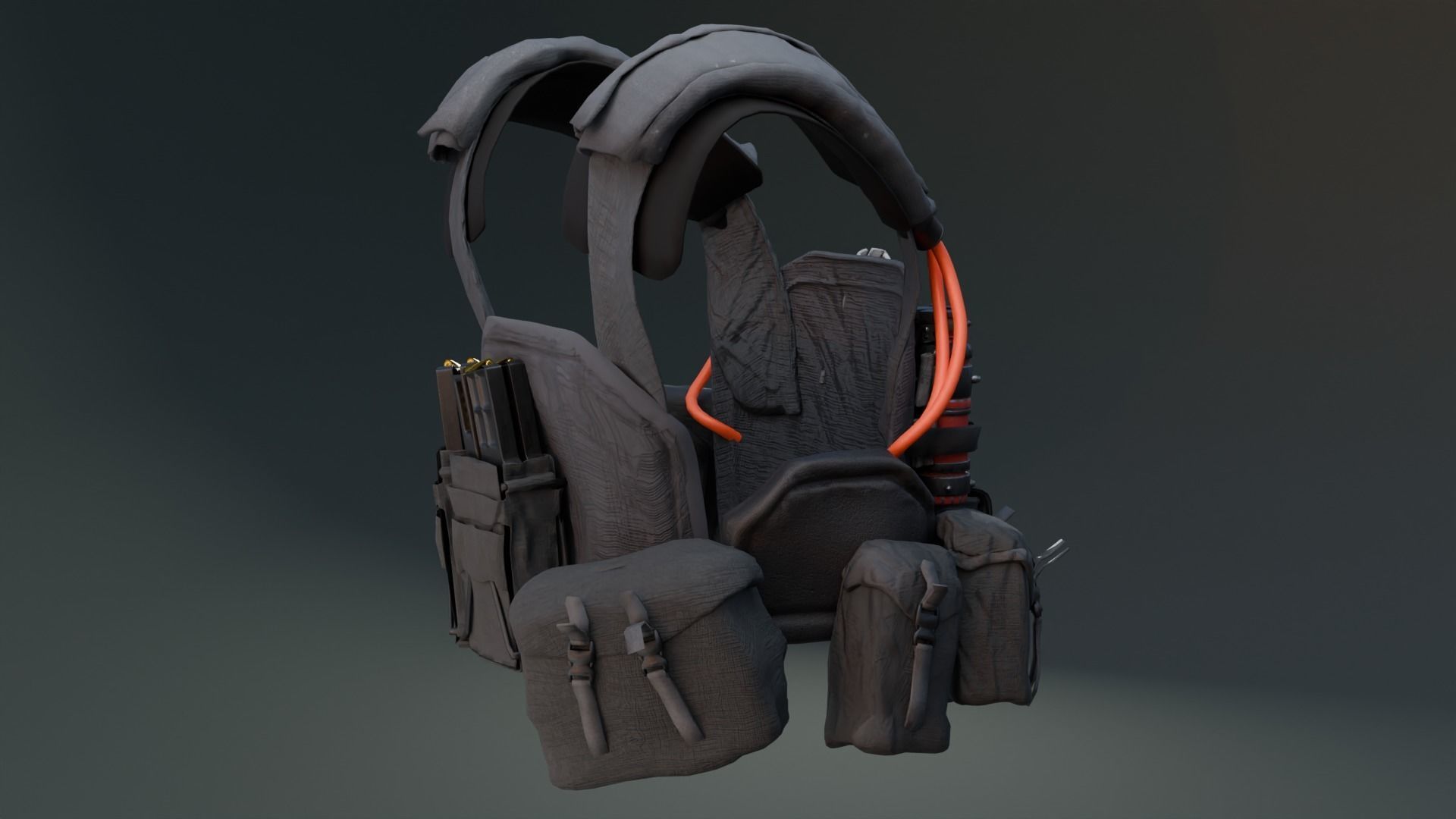 3D military waist pack model 3D model_2