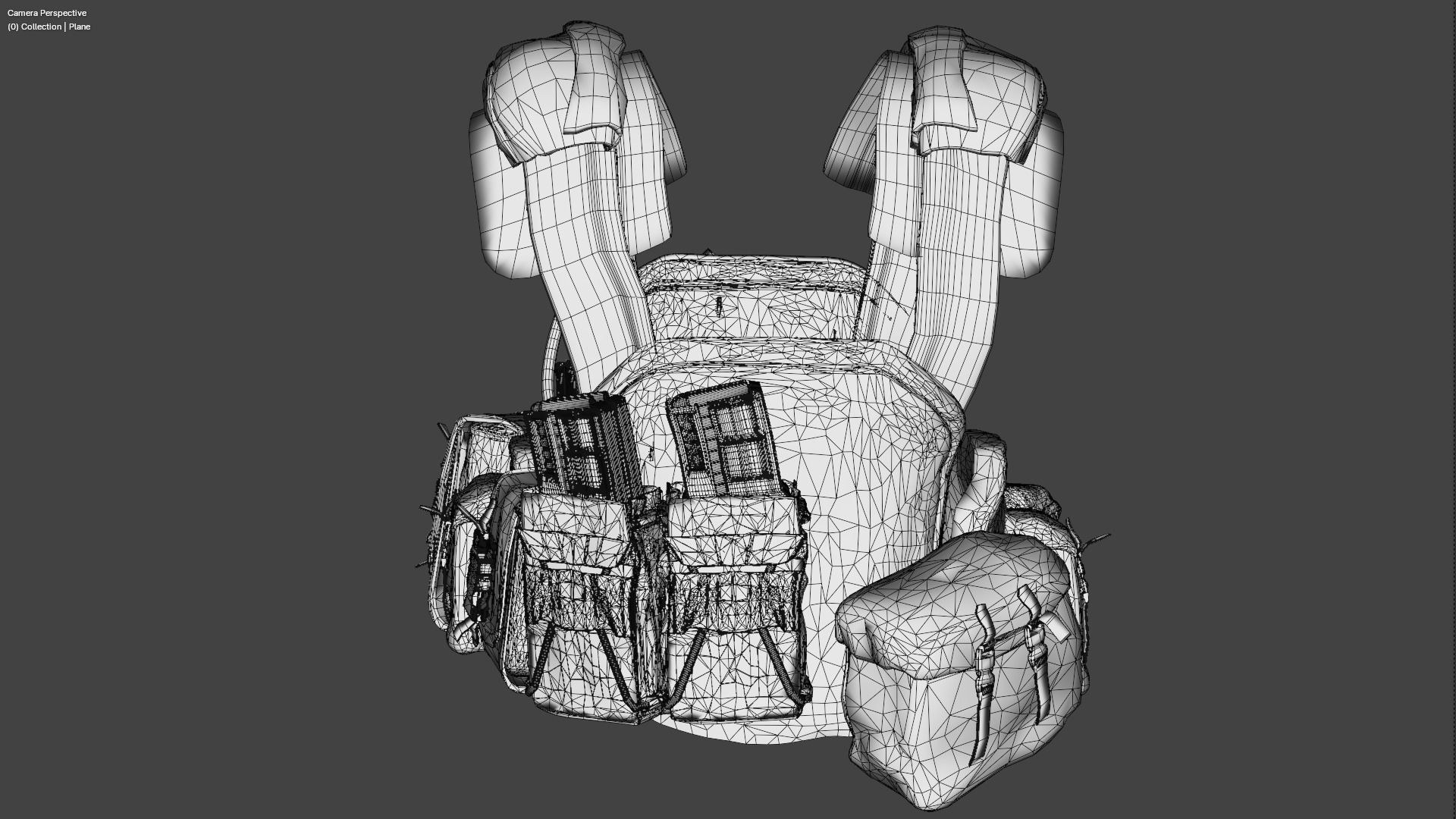 3D military waist pack model 3D model_12