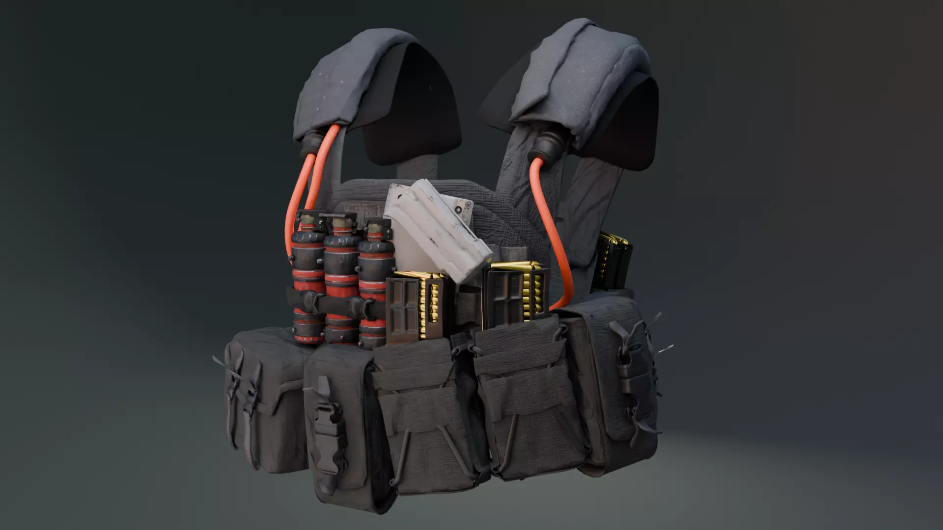 3D military waist pack model 3D model_0
