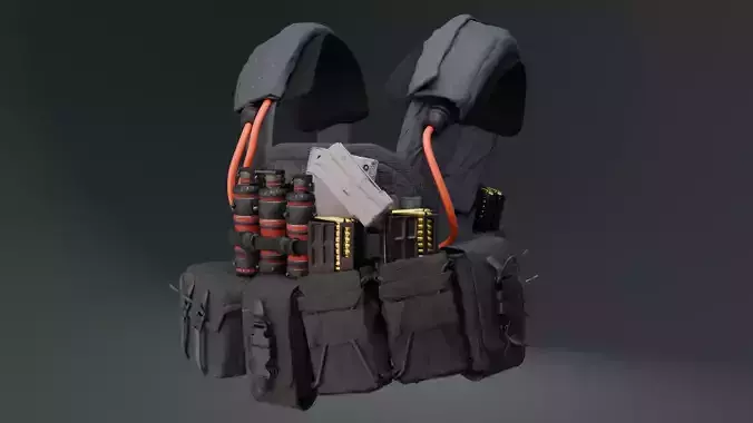 3D military waist pack model