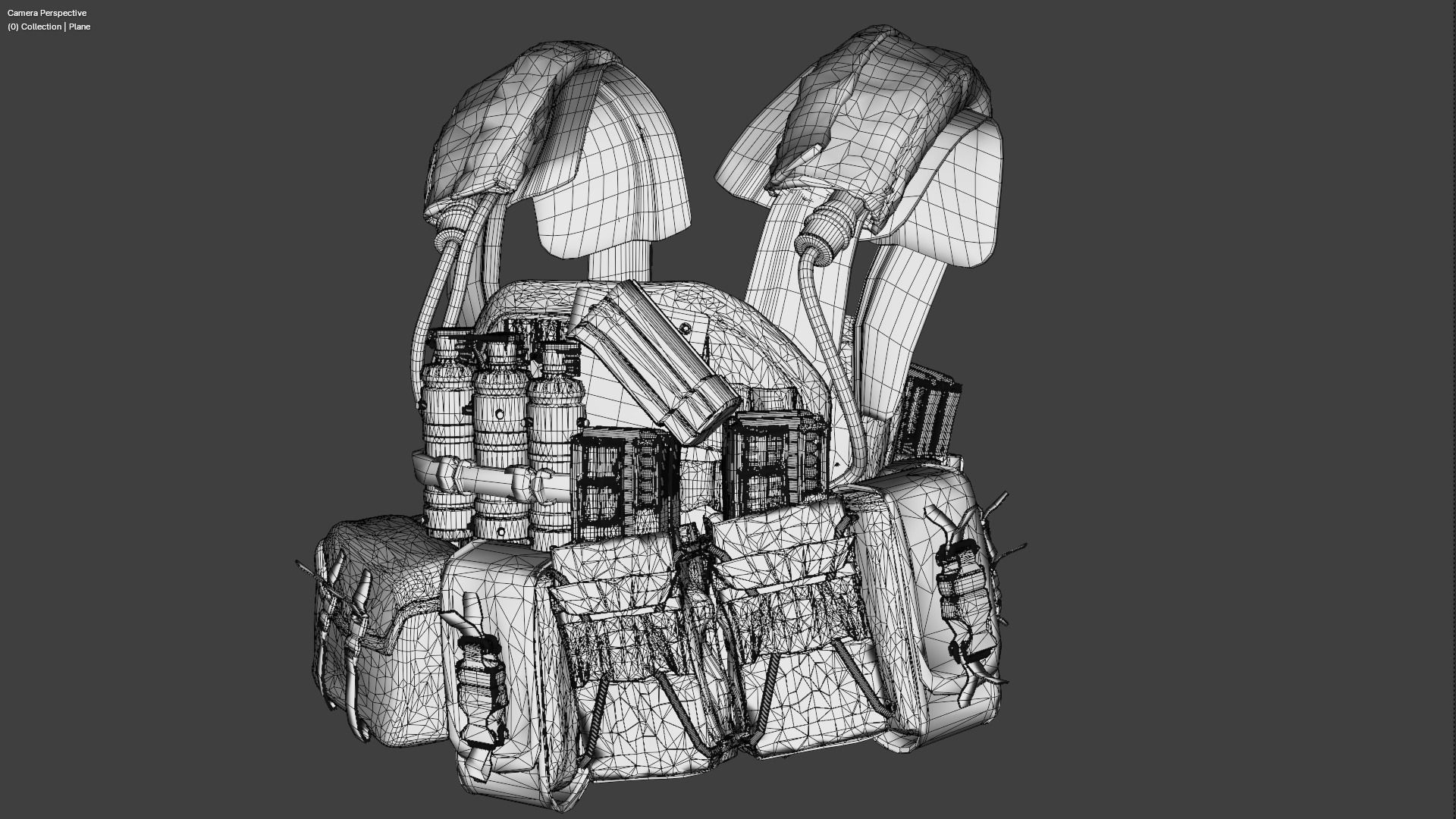 3D military waist pack model 3D model_14