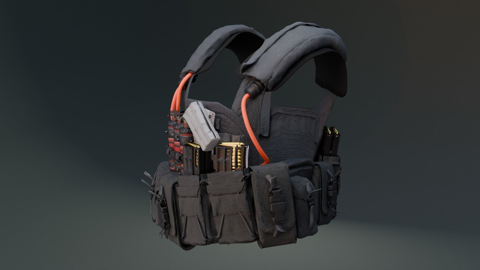 3D military waist pack model 3D model_7
