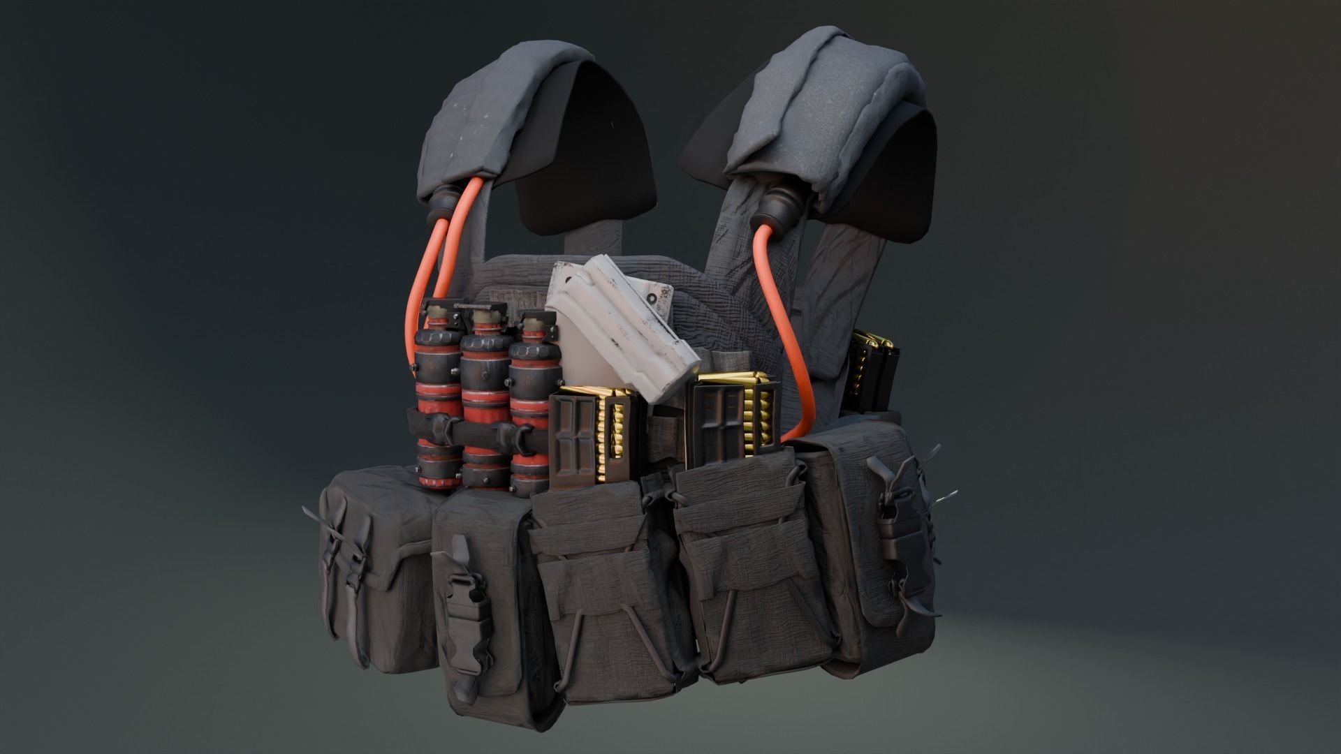 3D military waist pack model 3D model_8