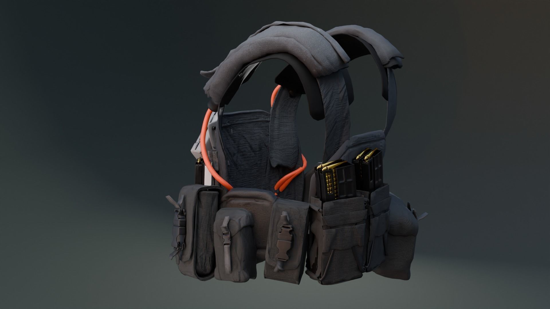 3D military waist pack model 3D model_3