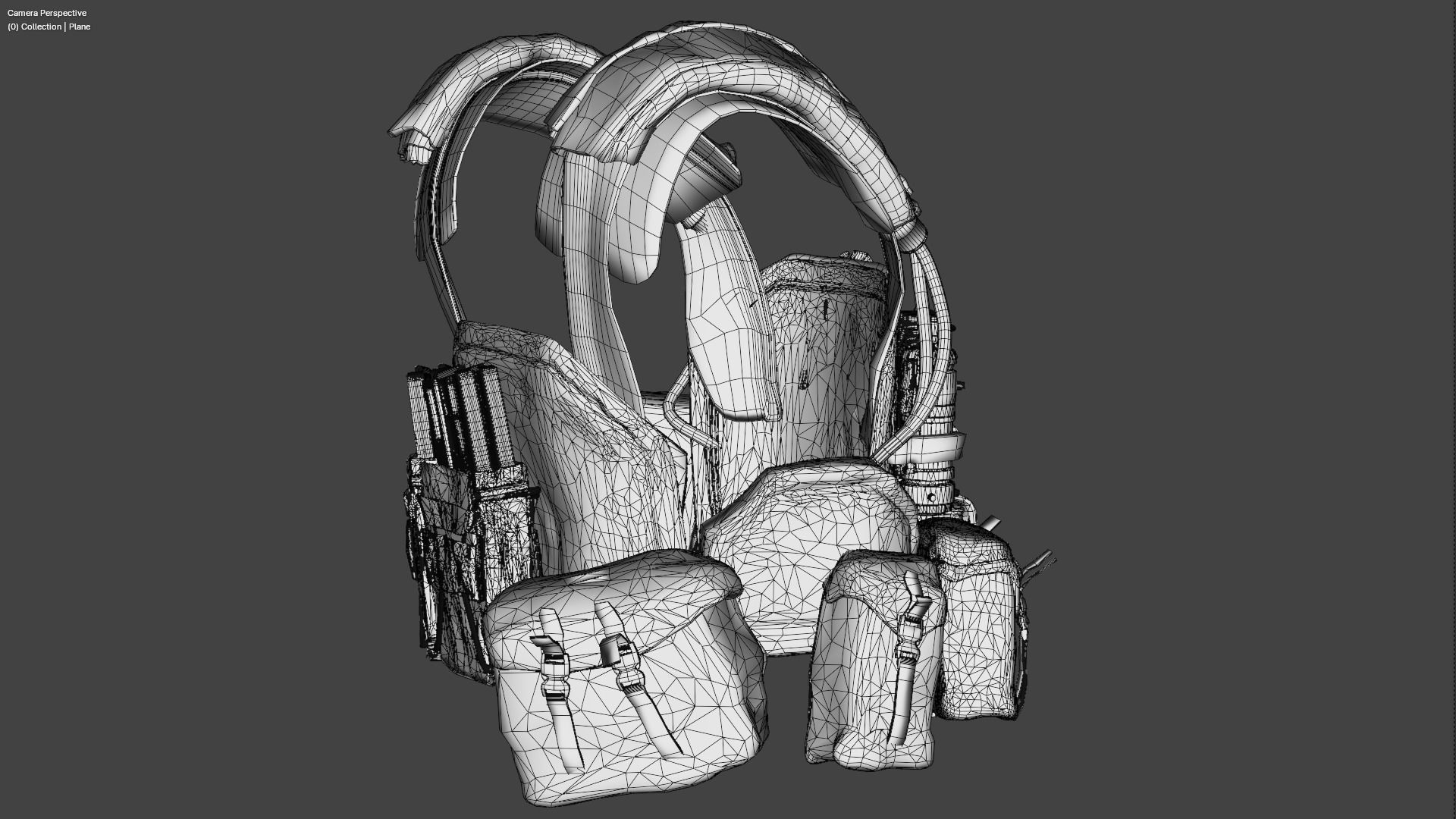 3D military waist pack model 3D model_11