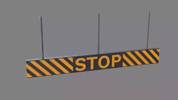 Bowling stop sign Low-poly 3D model