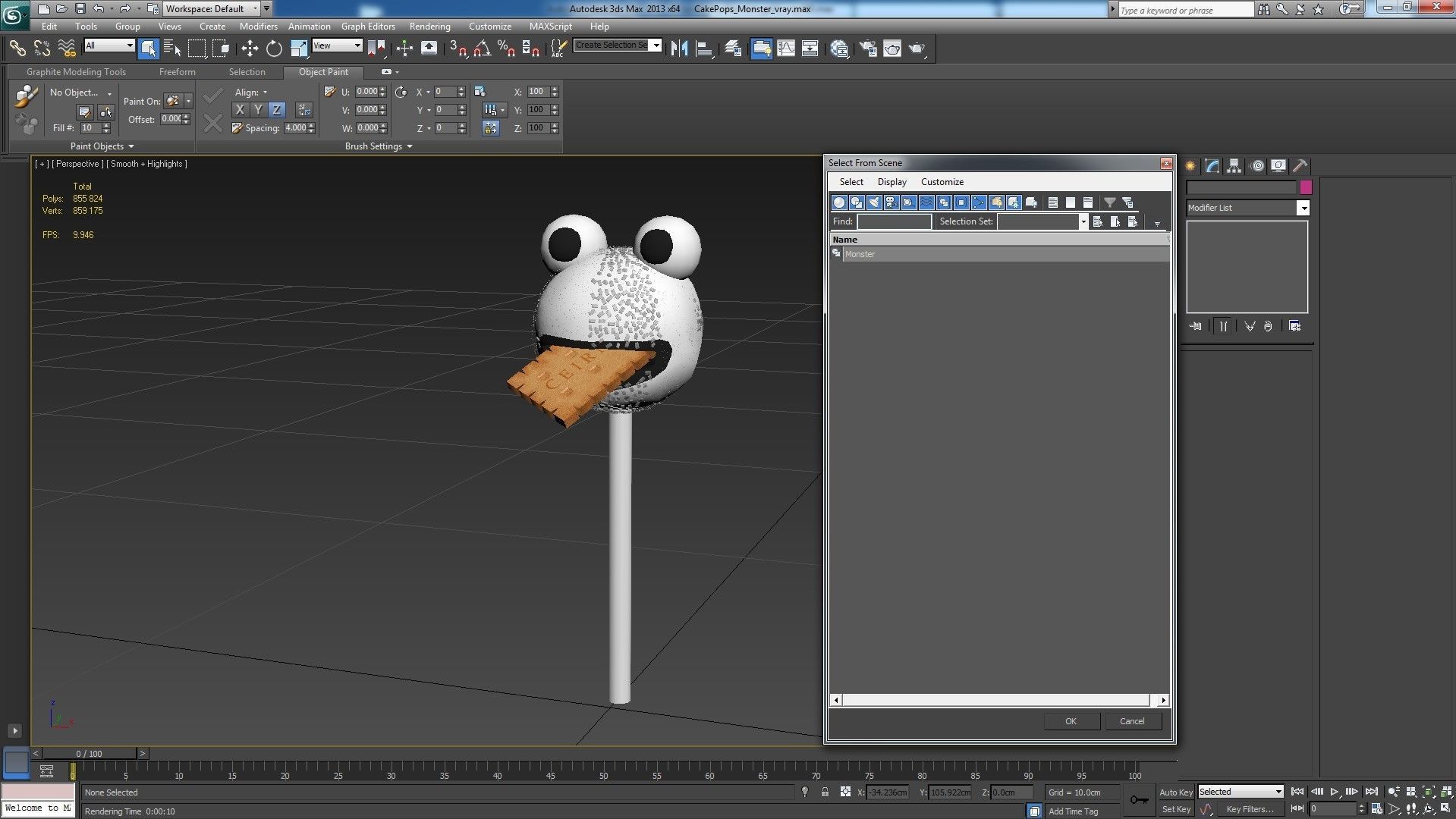 Cake Pop Monster Low-poly 3D model_36