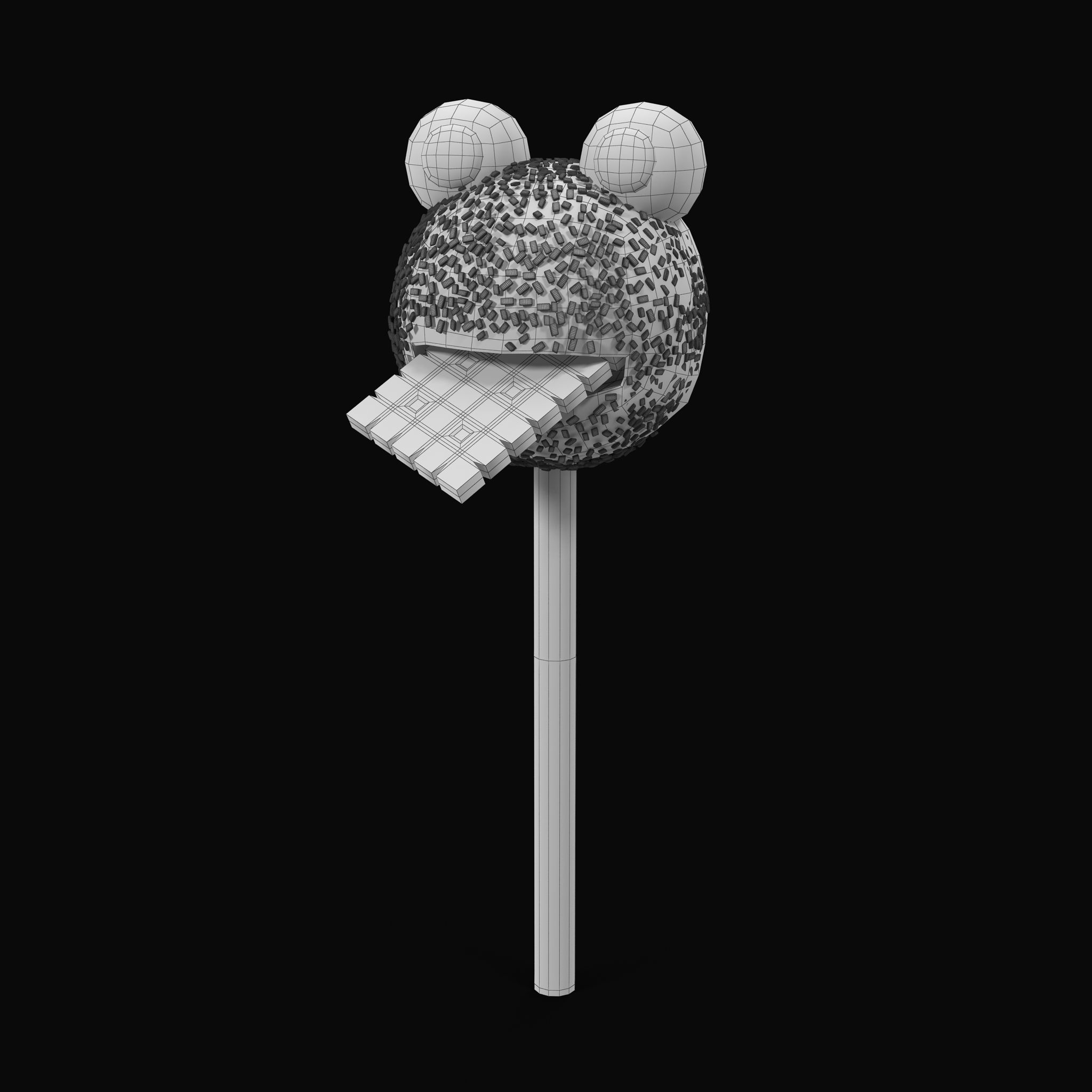 Cake Pop Monster Low-poly 3D model_7