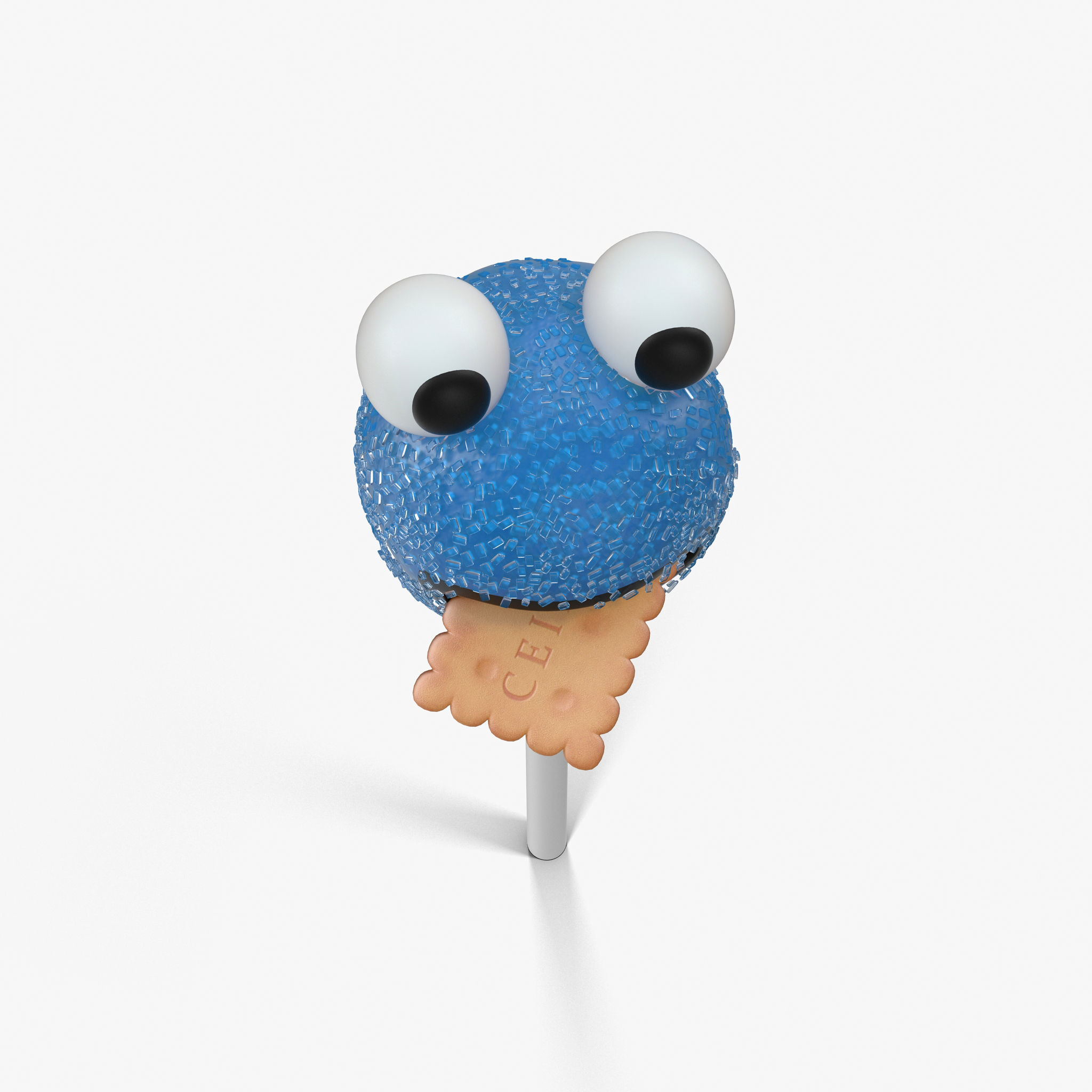 Cake Pop Monster Low-poly 3D model_3