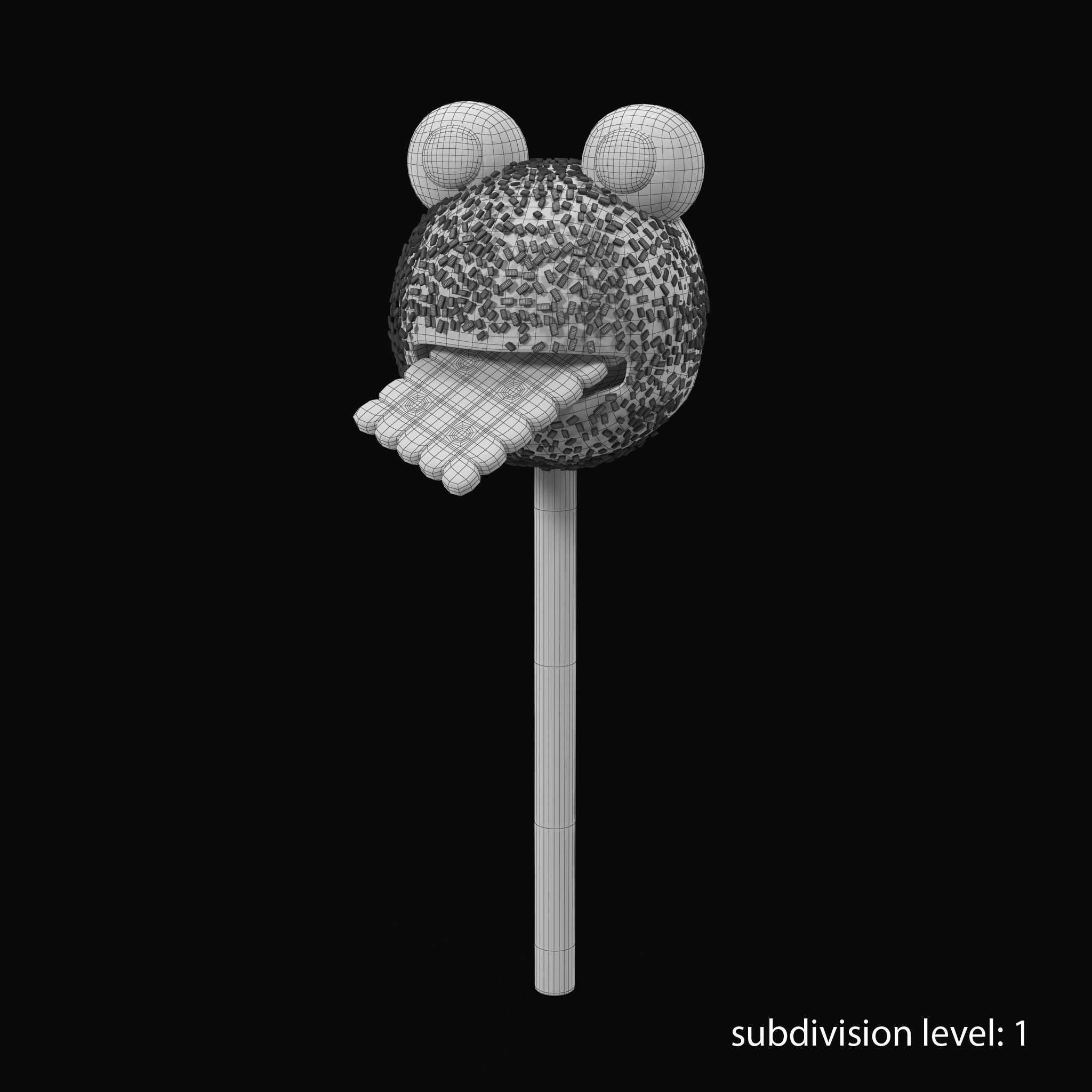 Cake Pop Monster Low-poly 3D model_11