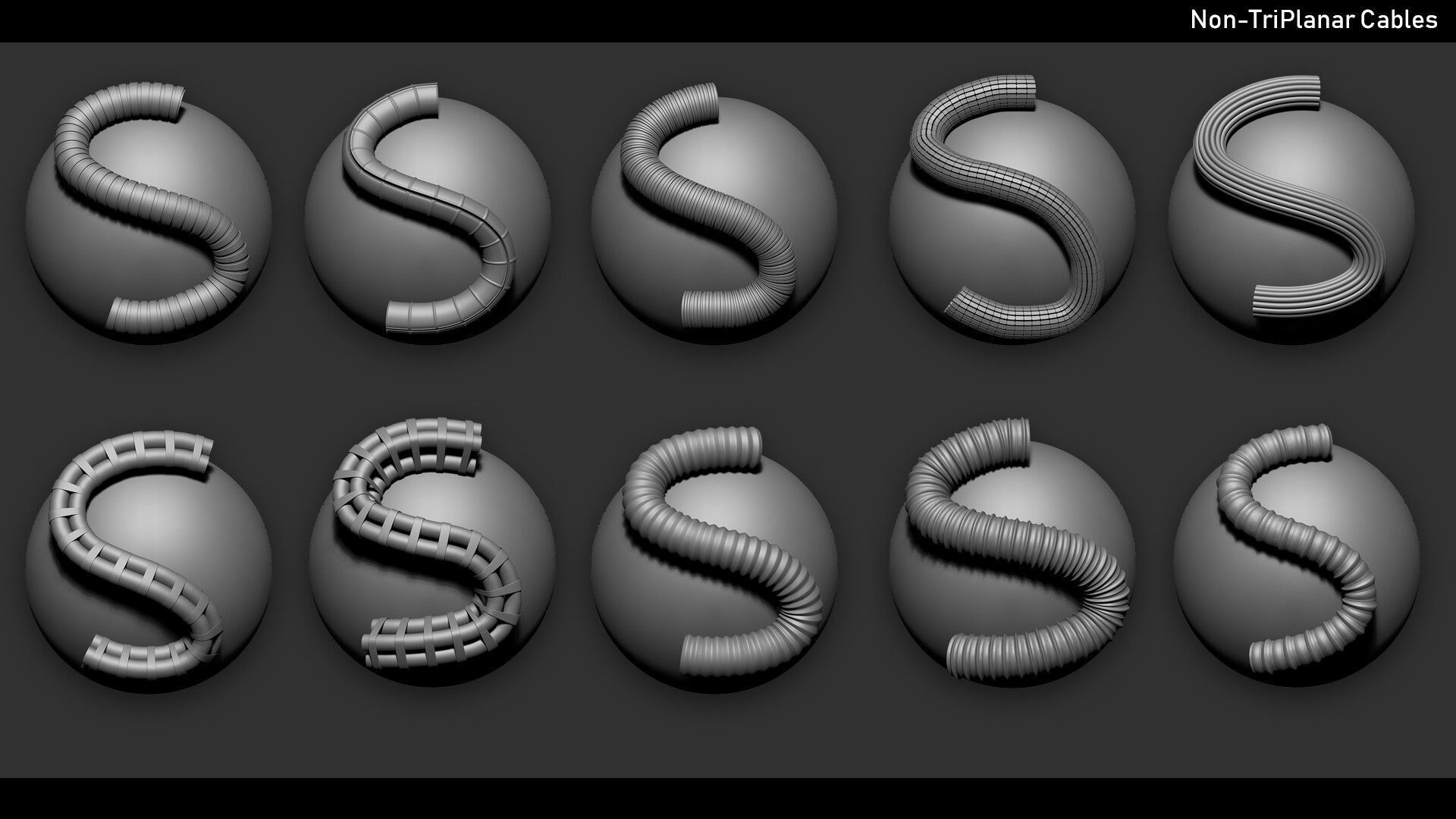 Zbrush Curve 120 Brushes Bundle 20 OFF 3D model_14