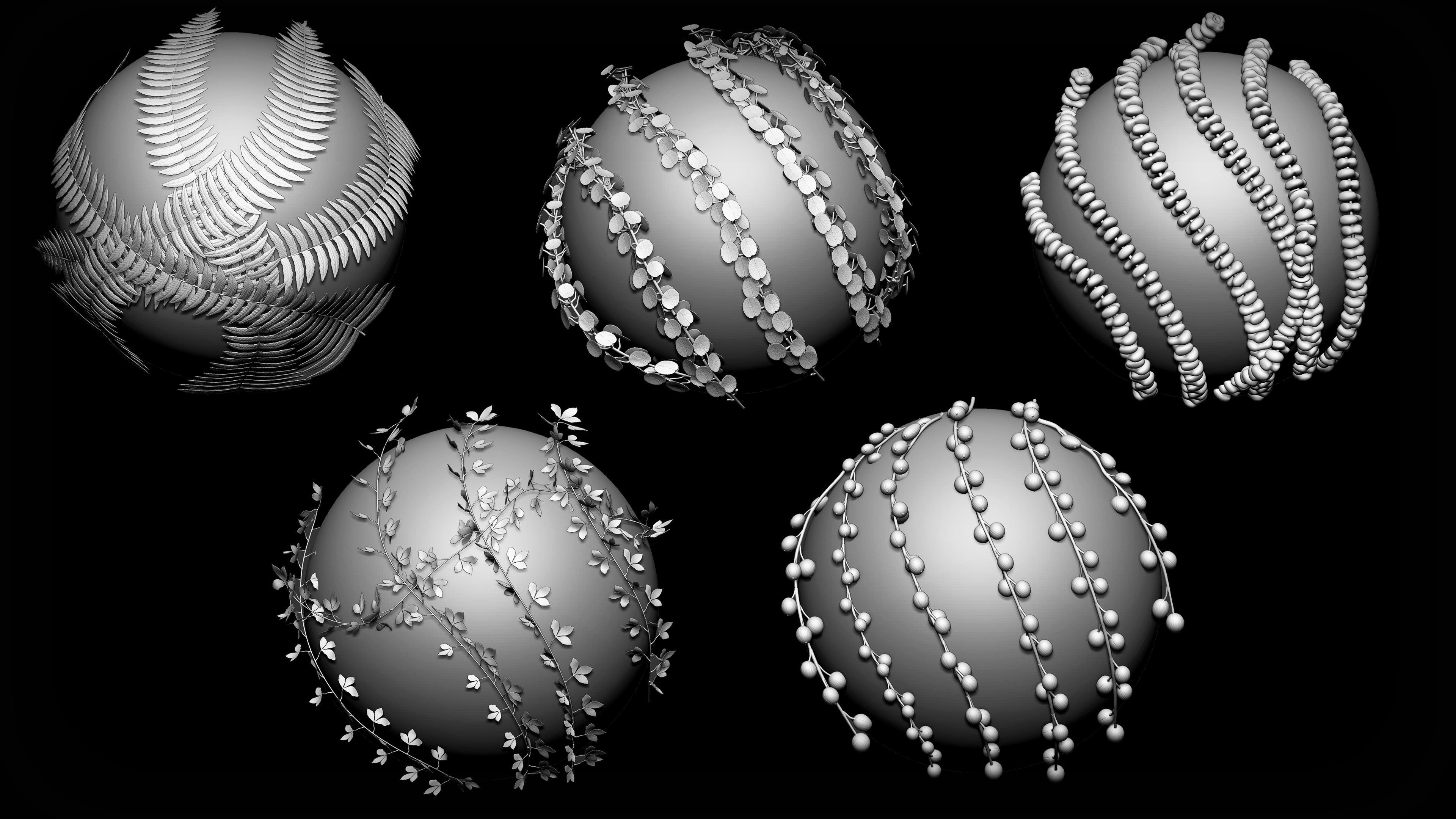 Zbrush Curve 120 Brushes Bundle 20 OFF 3D model_6