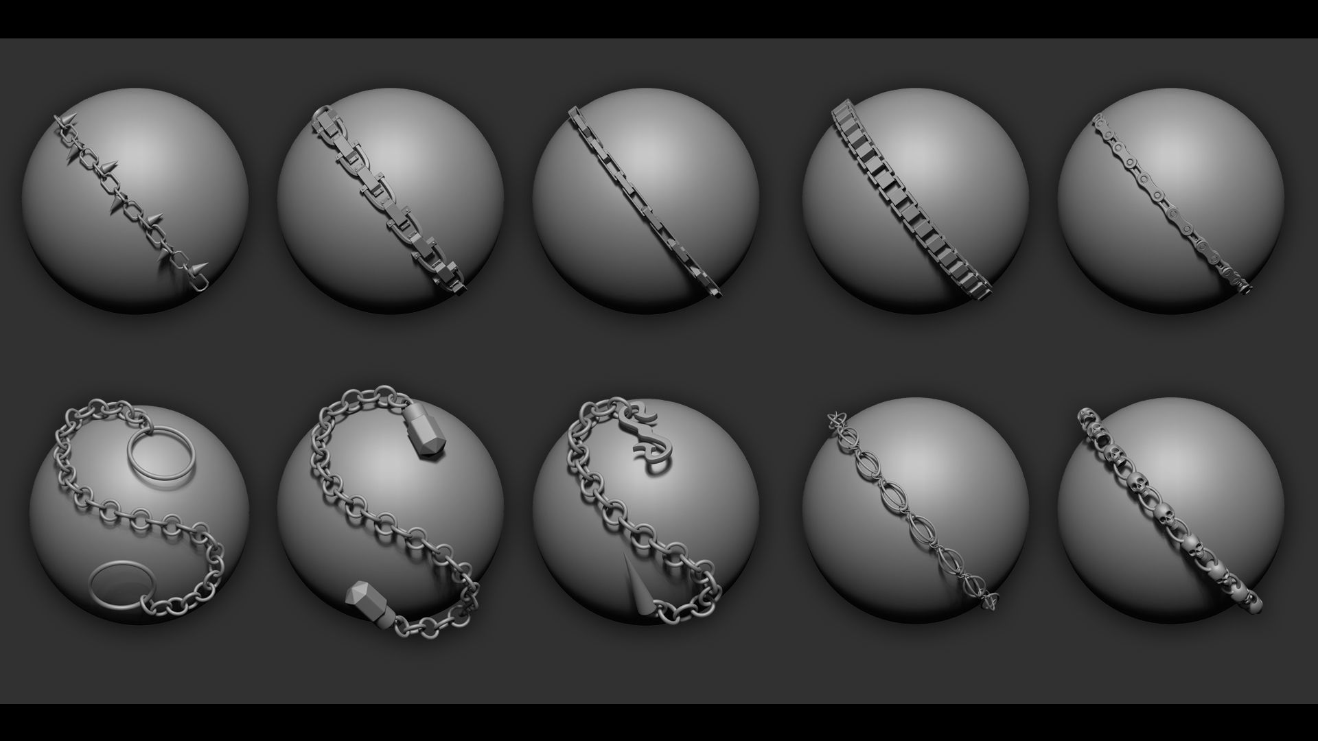 Zbrush Curve 120 Brushes Bundle 20 OFF 3D model_7