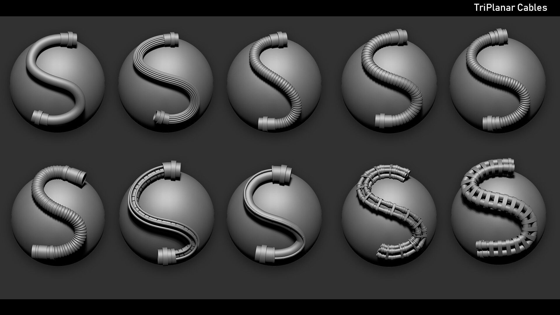 Zbrush Curve 120 Brushes Bundle 20 OFF 3D model_13