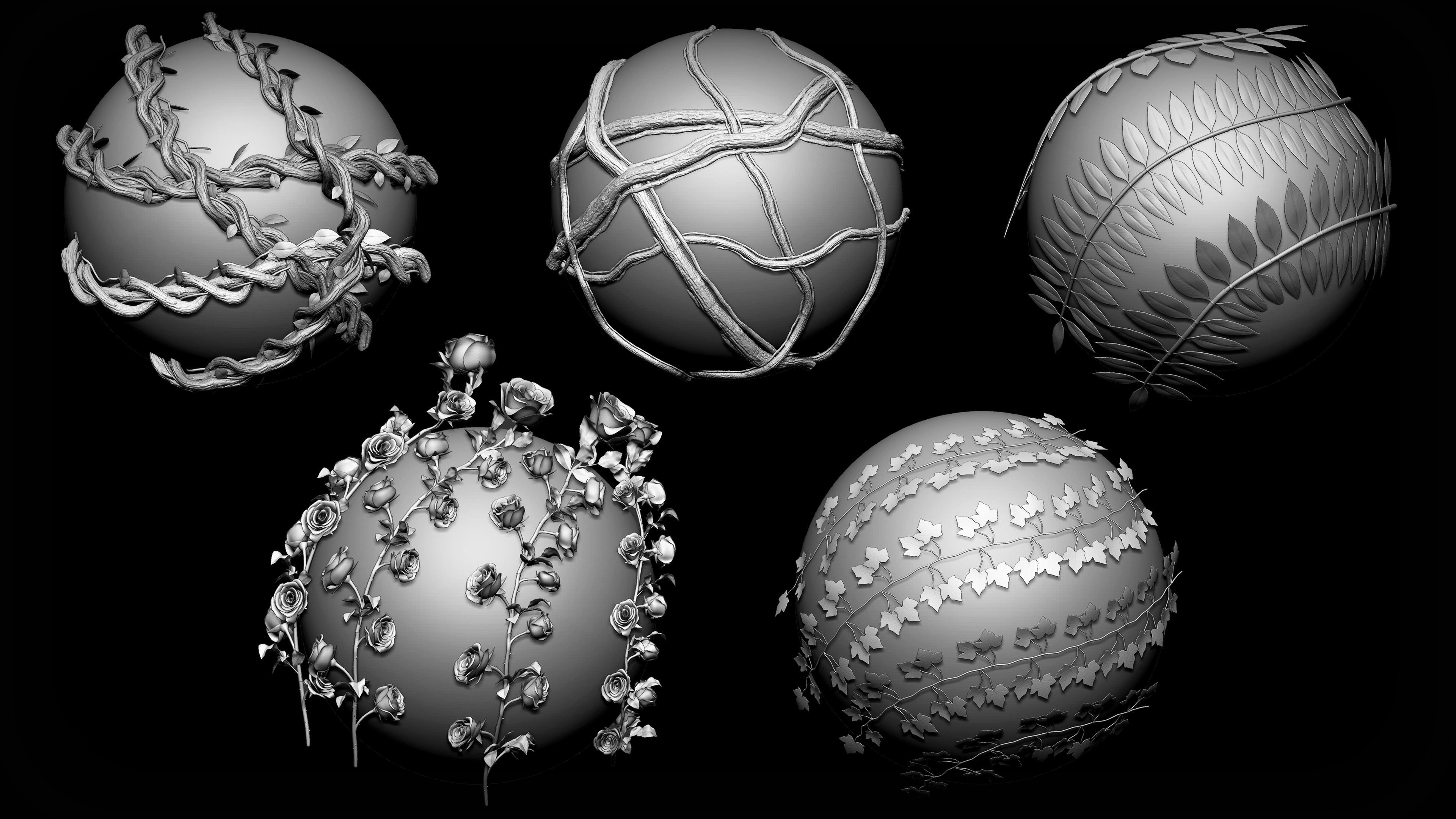 Zbrush Curve 120 Brushes Bundle 20 OFF 3D model_5