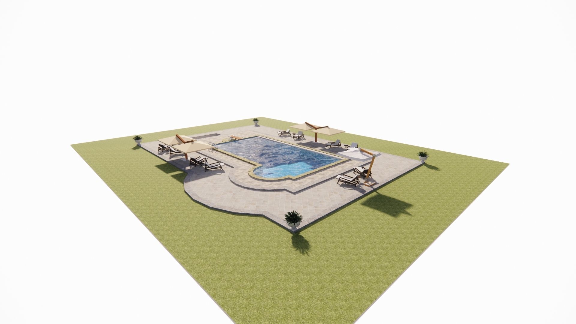 Swimming pool 3D model_3