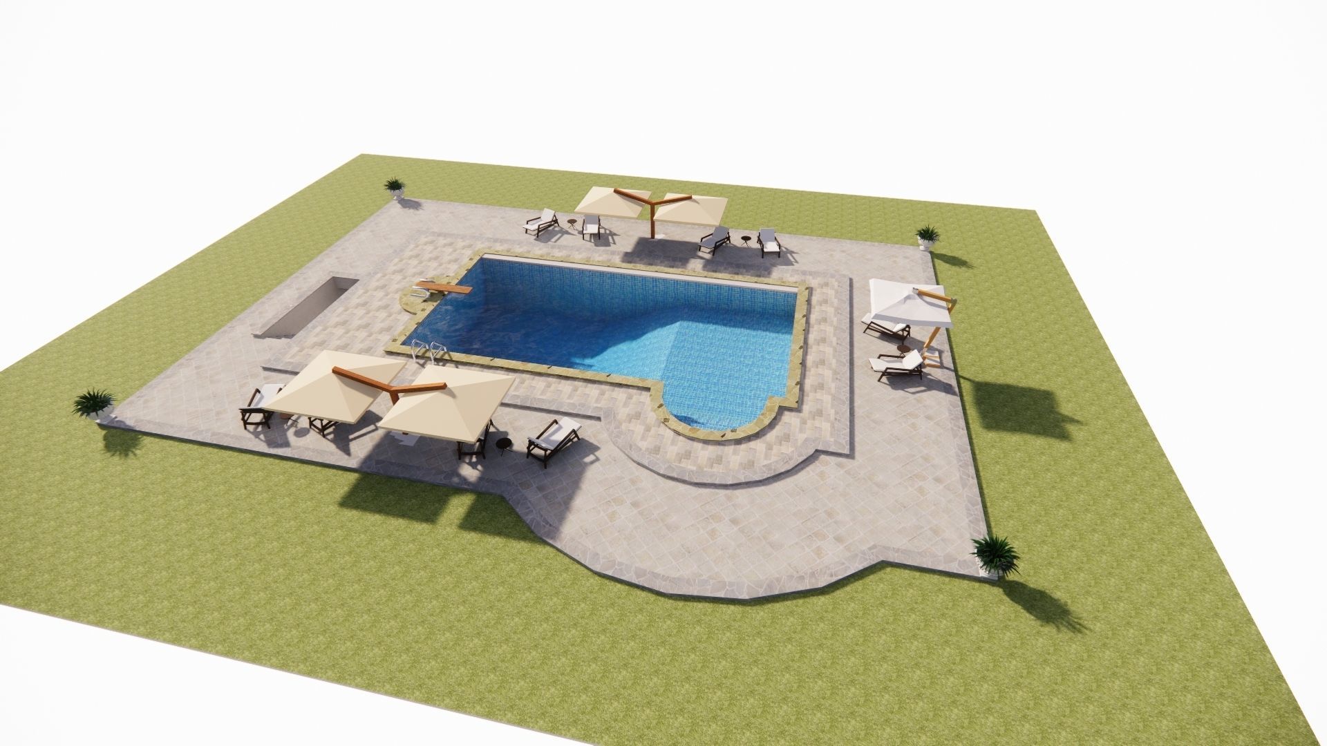 Swimming pool 3D model_1