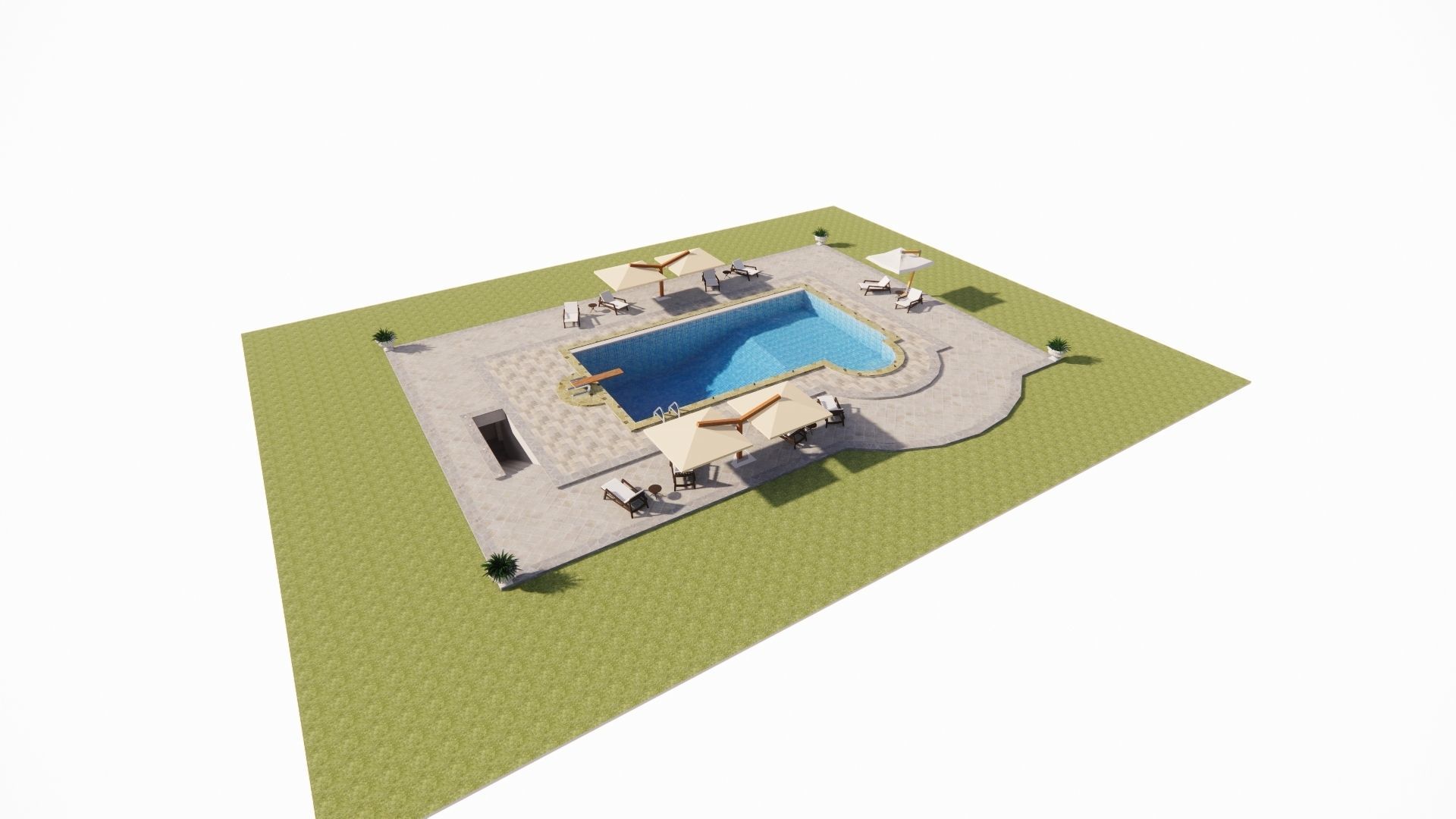 Swimming pool 3D model_4