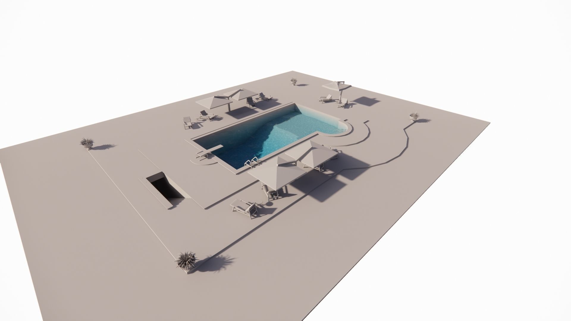 Swimming pool 3D model_10
