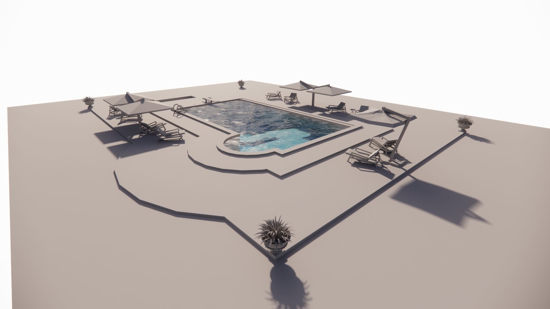 Swimming pool 3D model_16