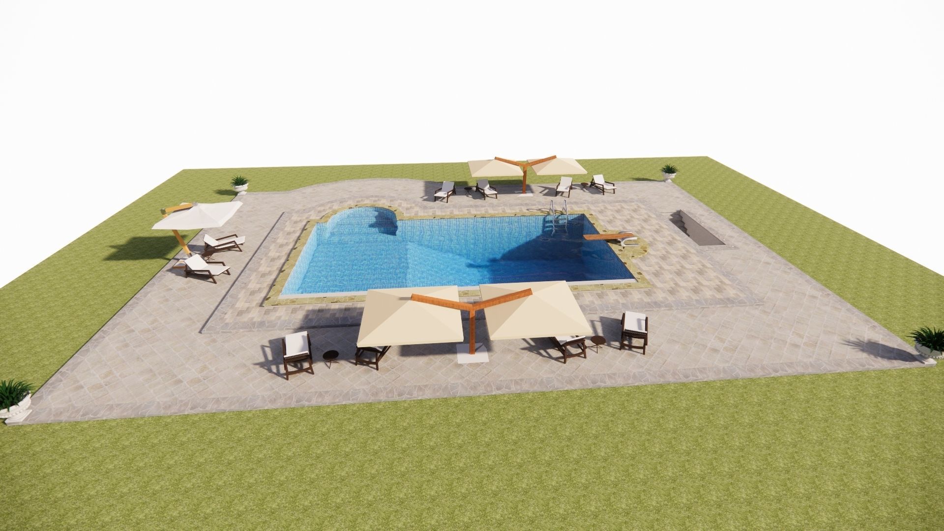 Swimming pool 3D model_6