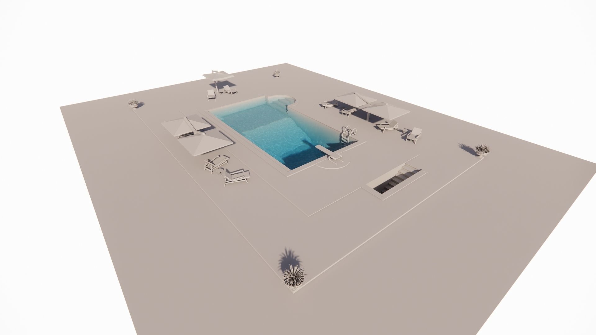 Swimming pool 3D model_12
