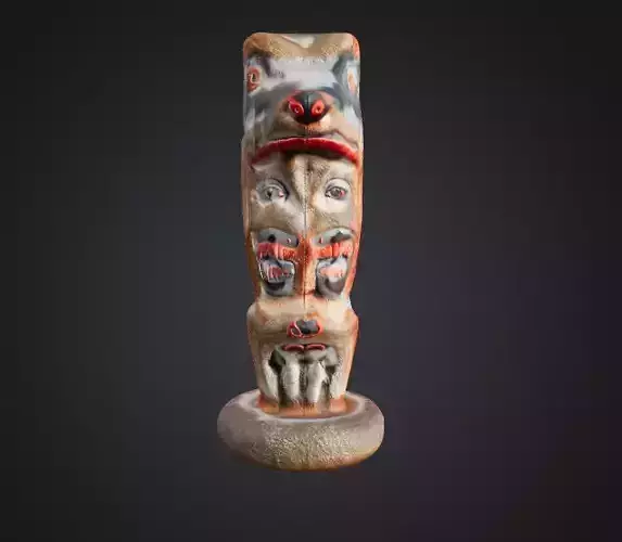 Haida Totem - Low-poly 3D Model with PBR and 2K Textures