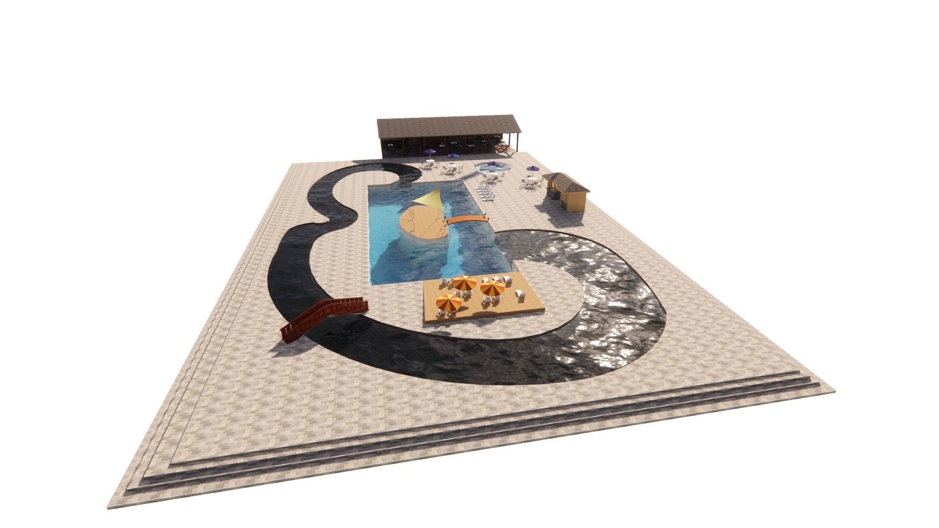Swimming pool 3D model_2