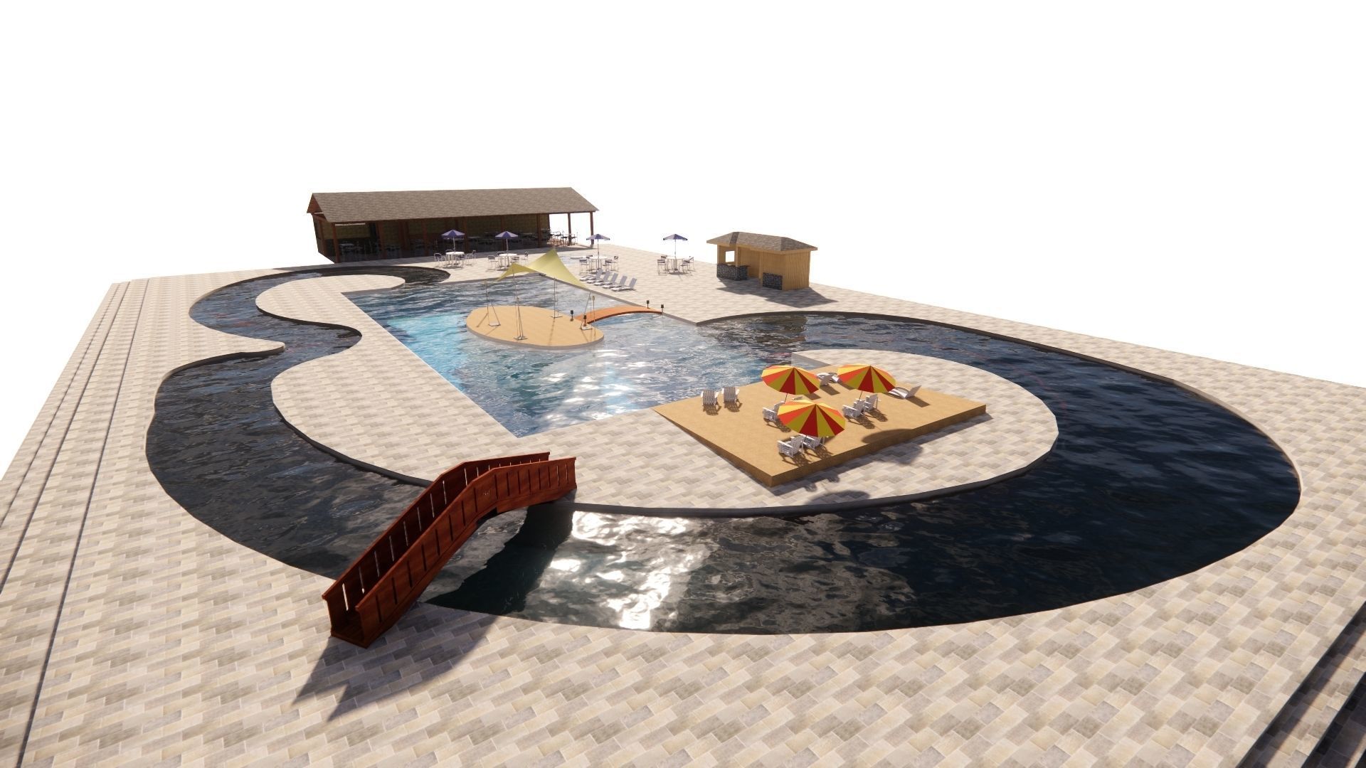 Swimming pool 3D model_3