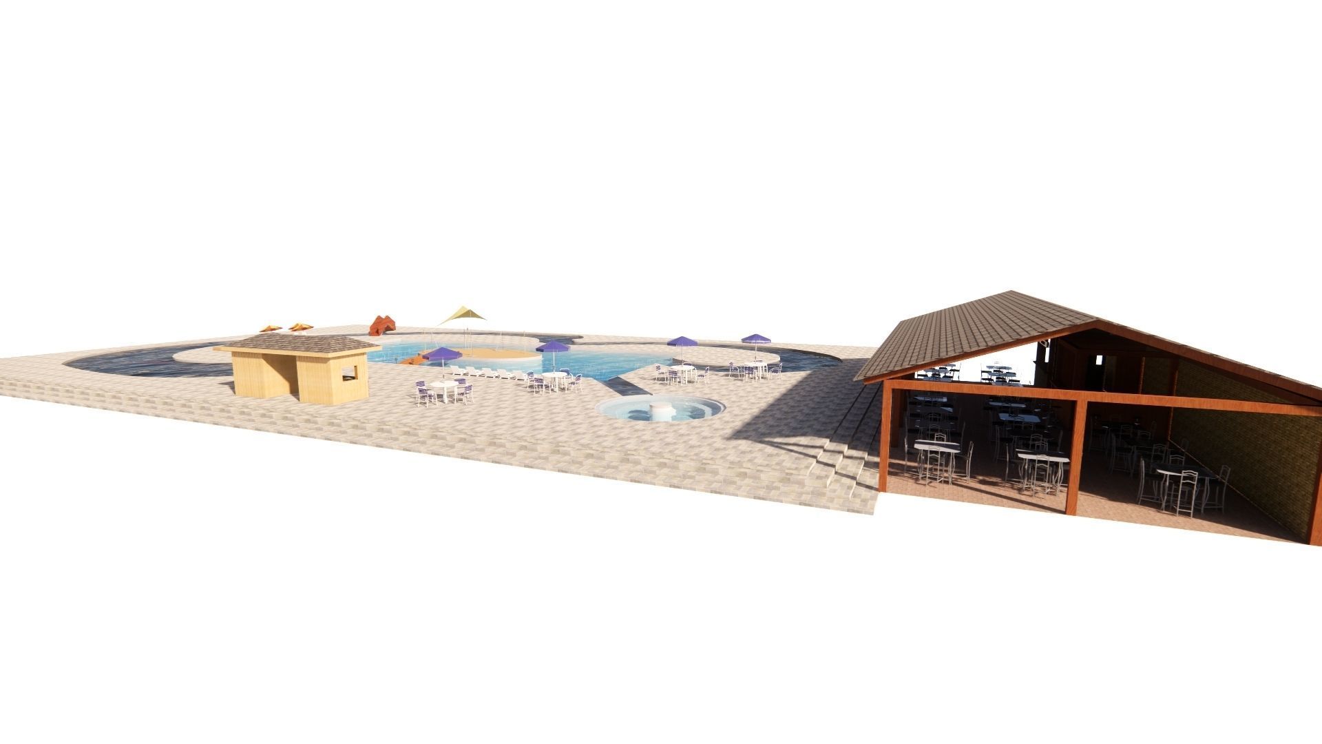 Swimming pool 3D model_4