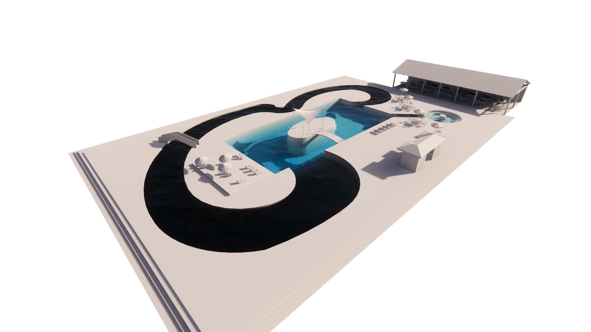 Swimming pool 3D model_16