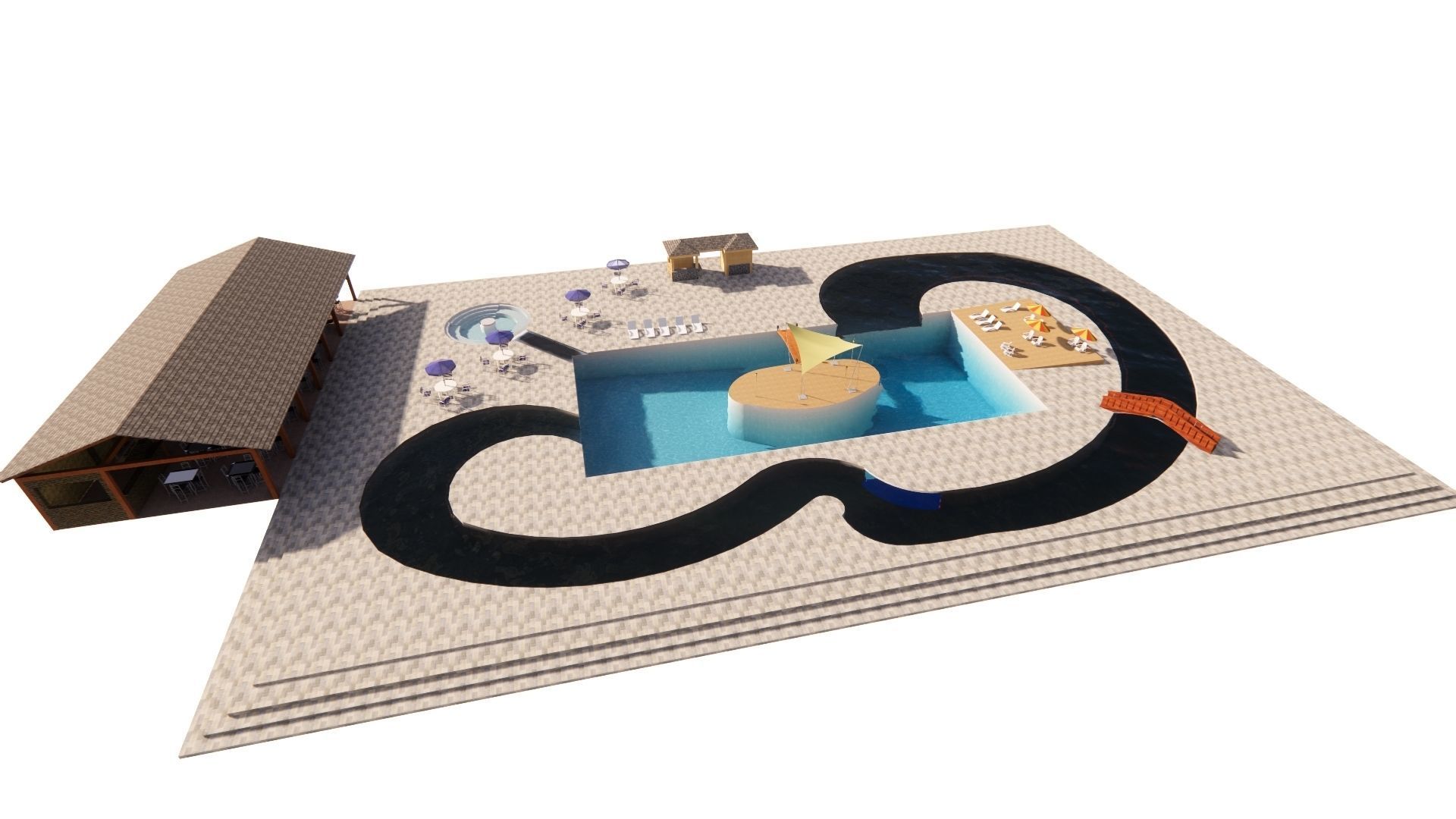 Swimming pool 3D model_1