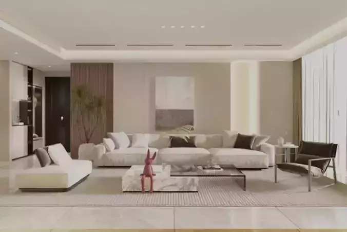 Modern style living room Free 3D model