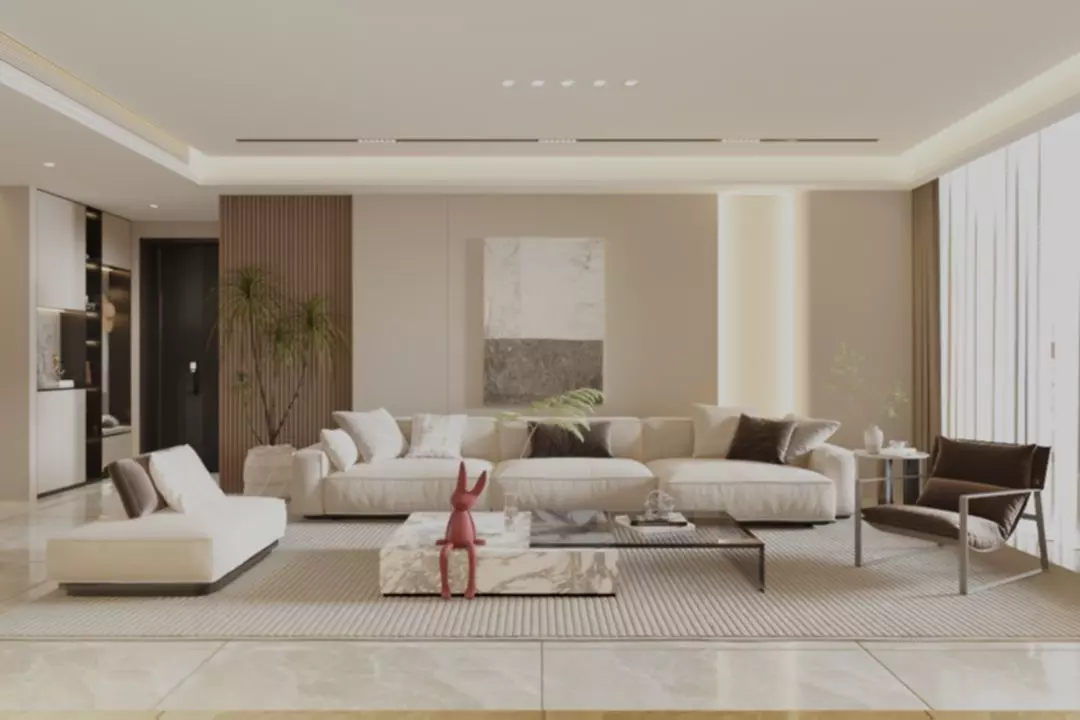 Modern style living room Free 3D model_0