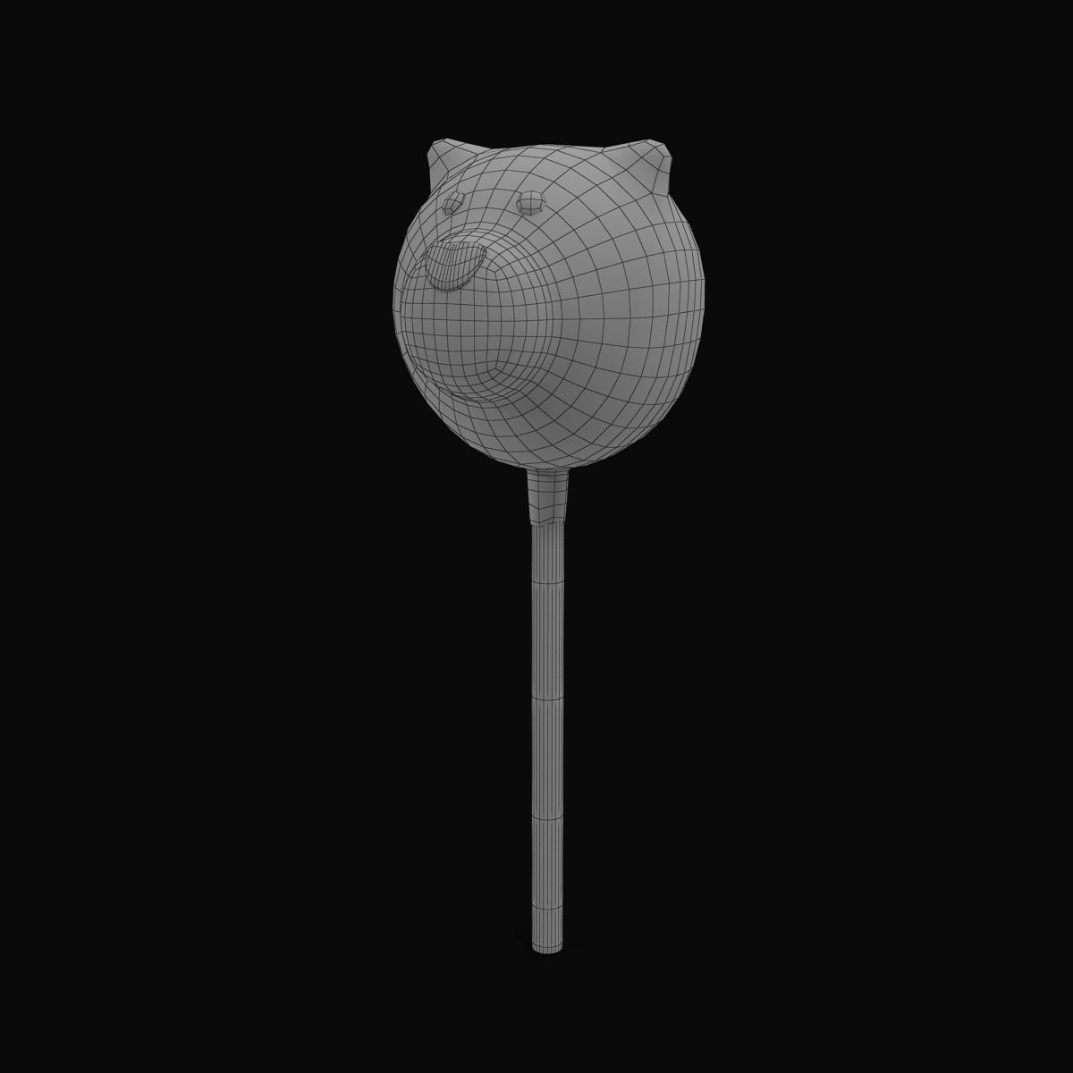 Cake Pop Bear Low-poly 3D model_19
