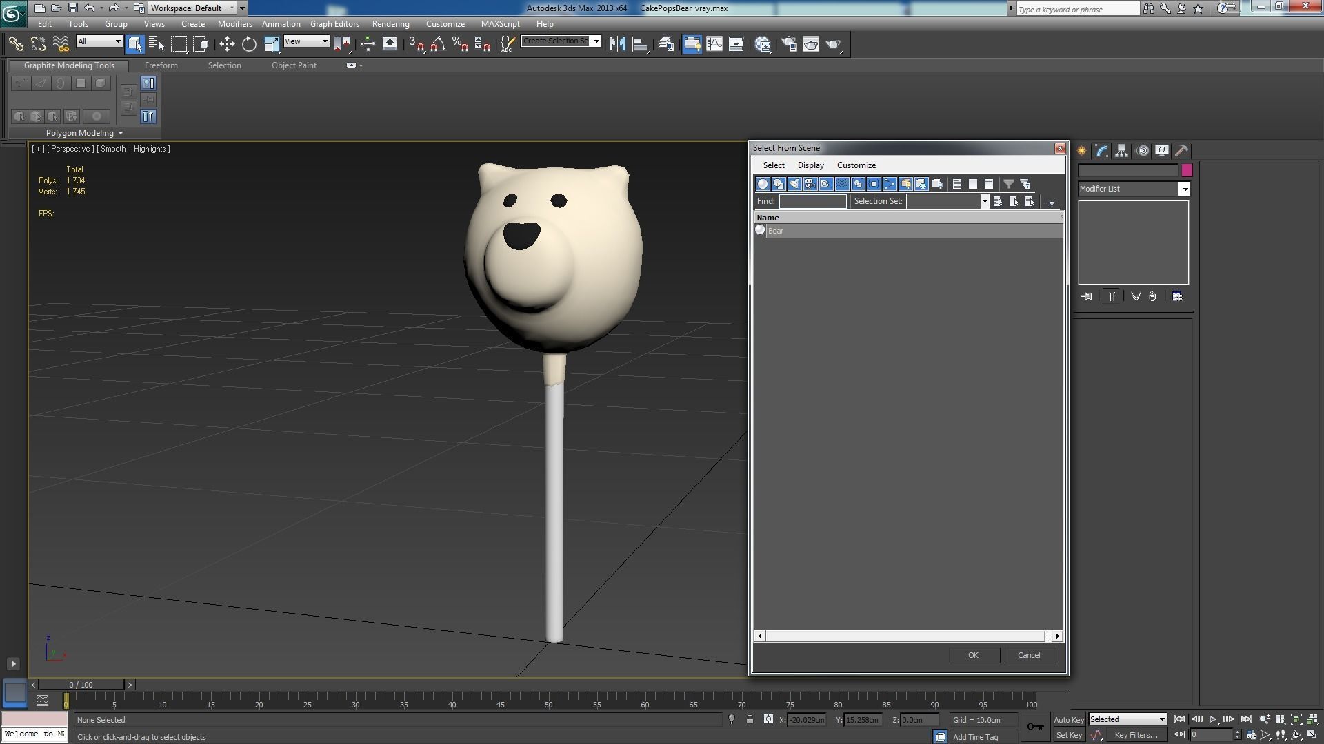 Cake Pop Bear Low-poly 3D model_30