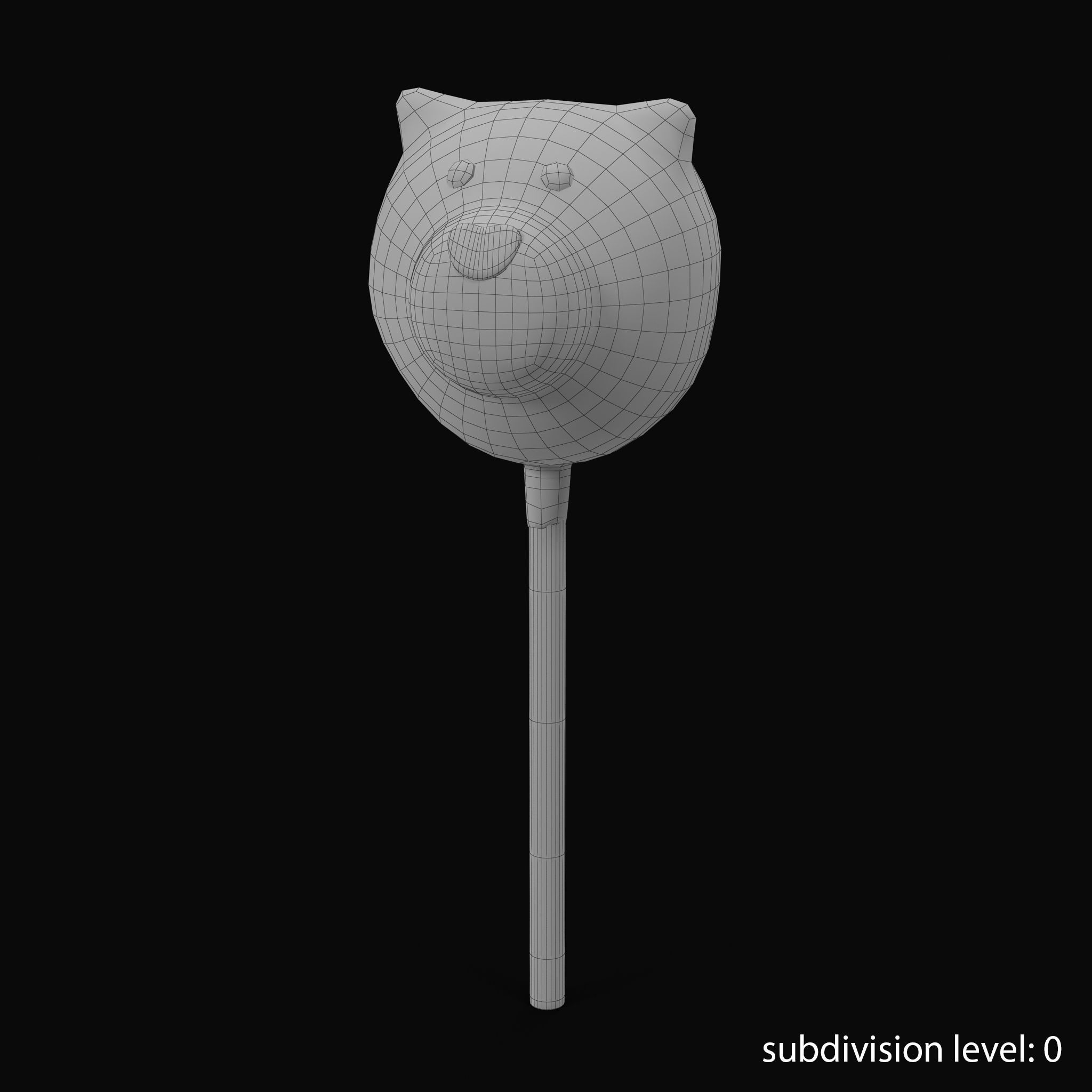 Cake Pop Bear Low-poly 3D model_17
