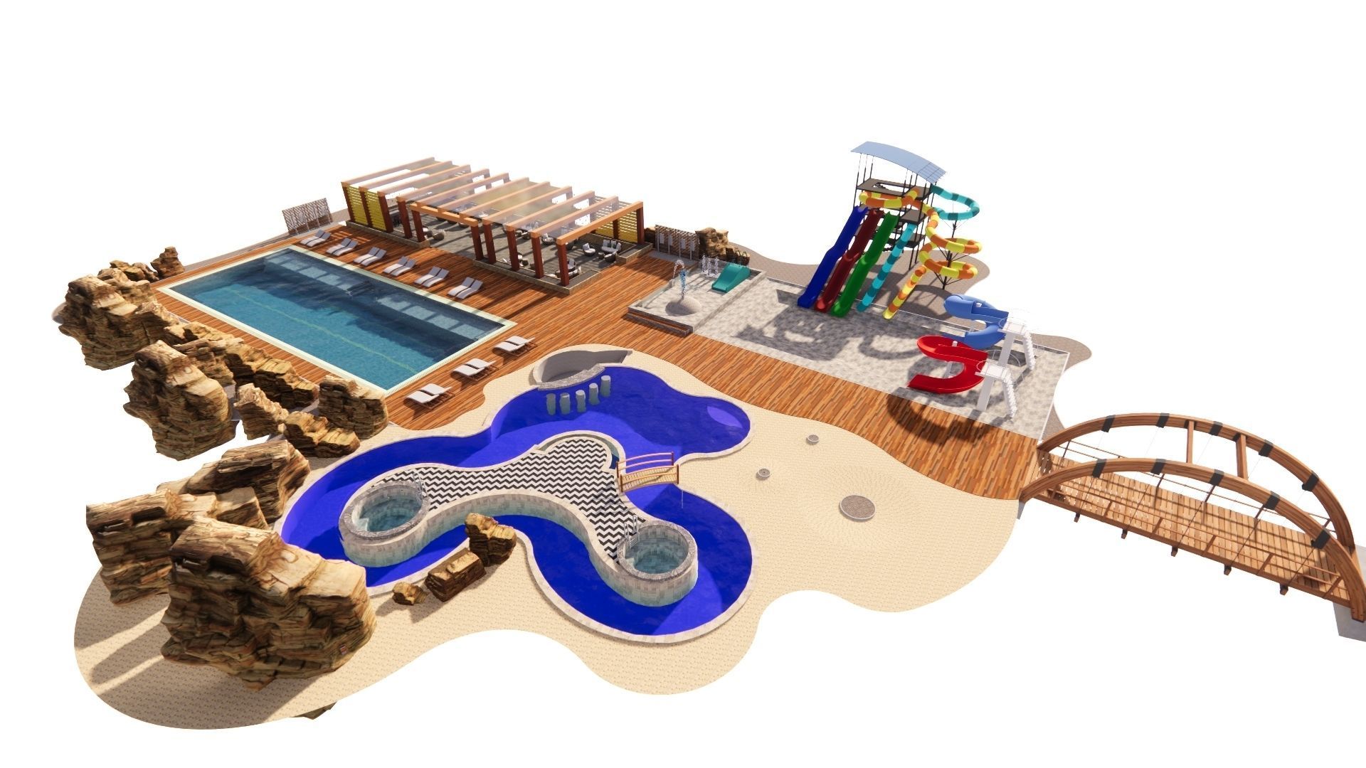 Swimming pool 3D model_8