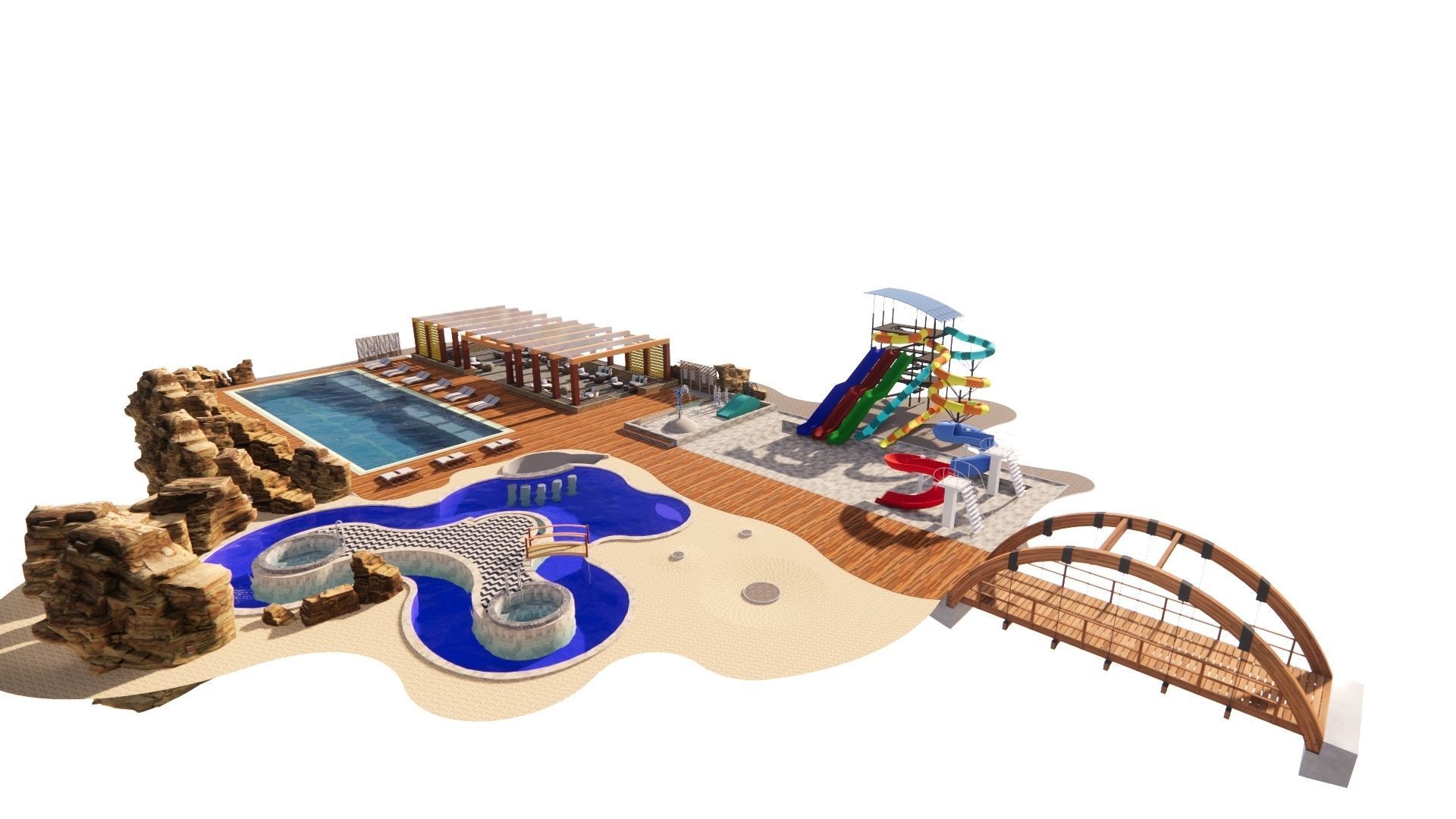 Swimming pool 3D model_6