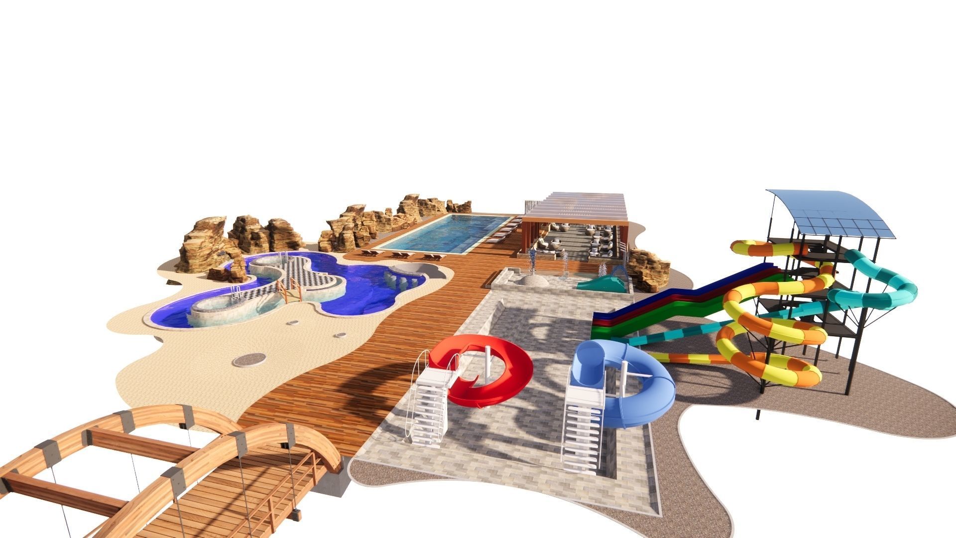 Swimming pool 3D model_7