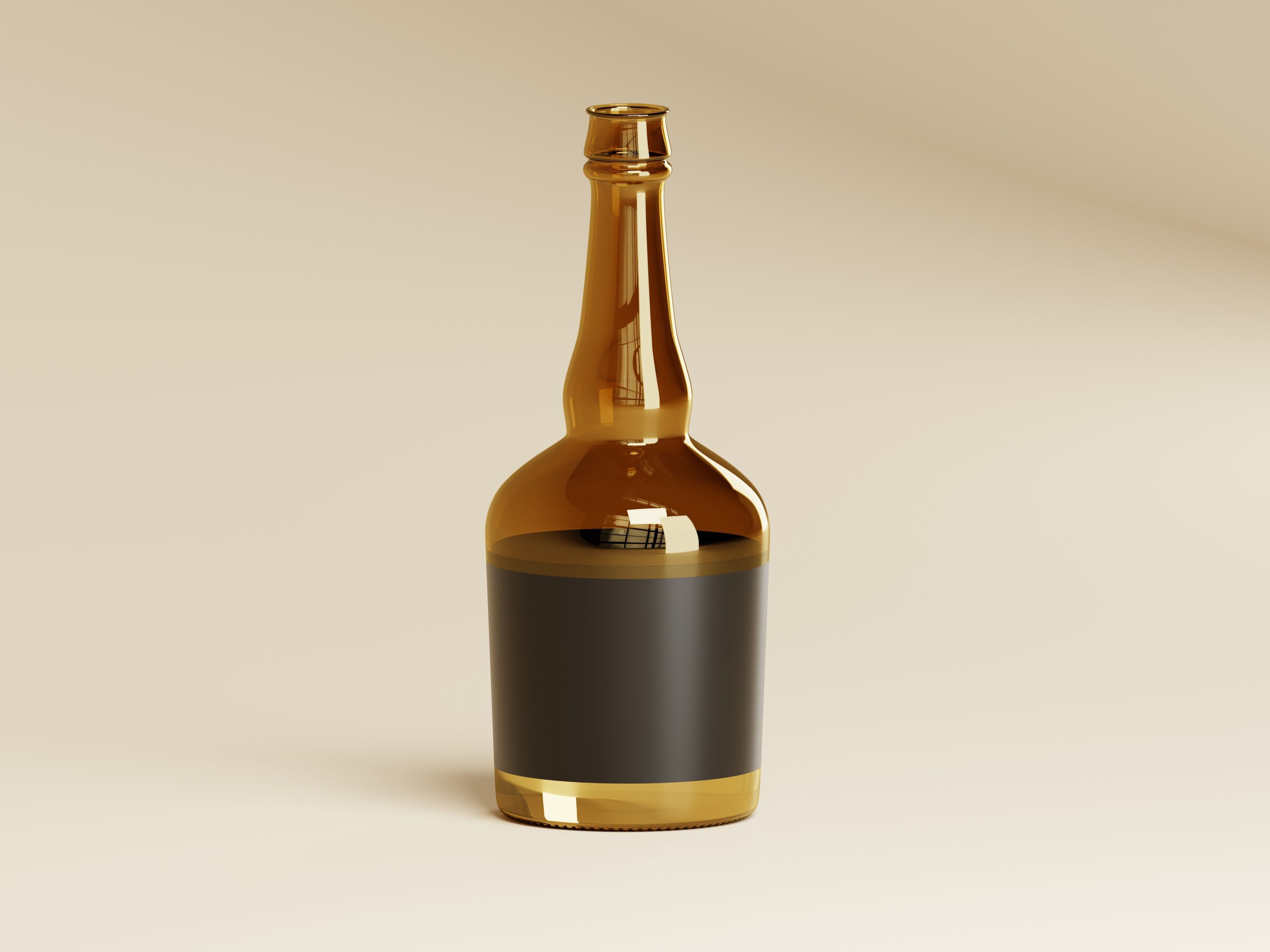 Whiskey Glass Bottle 3D Model Low-poly 3D model_4
