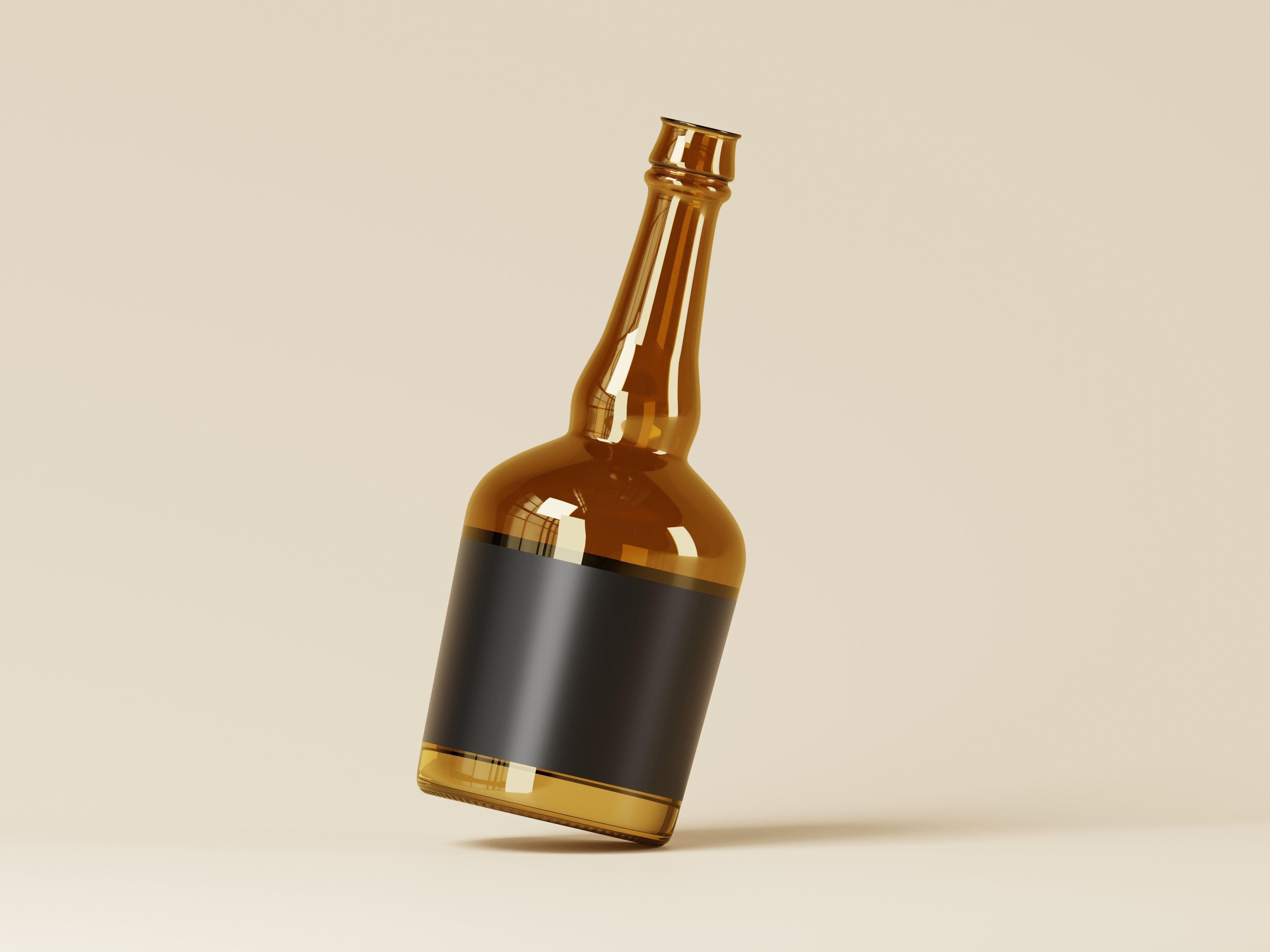 Whiskey Glass Bottle 3D Model Low-poly 3D model_7