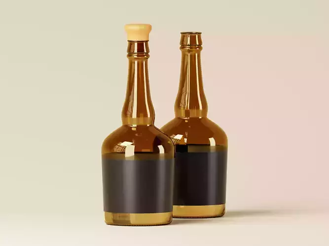 Whiskey Glass Bottle 3D Model