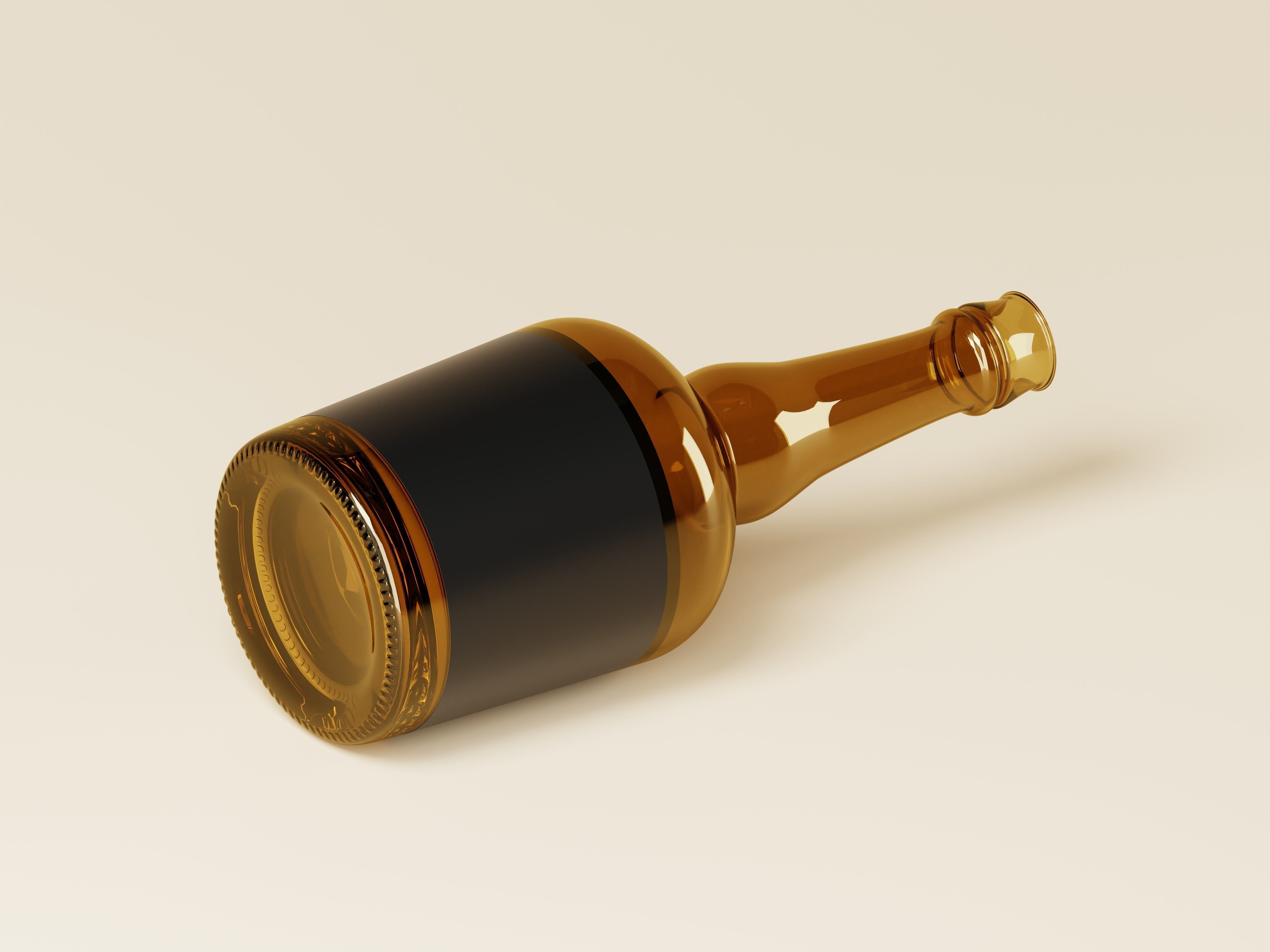 Whiskey Glass Bottle 3D Model Low-poly 3D model_9