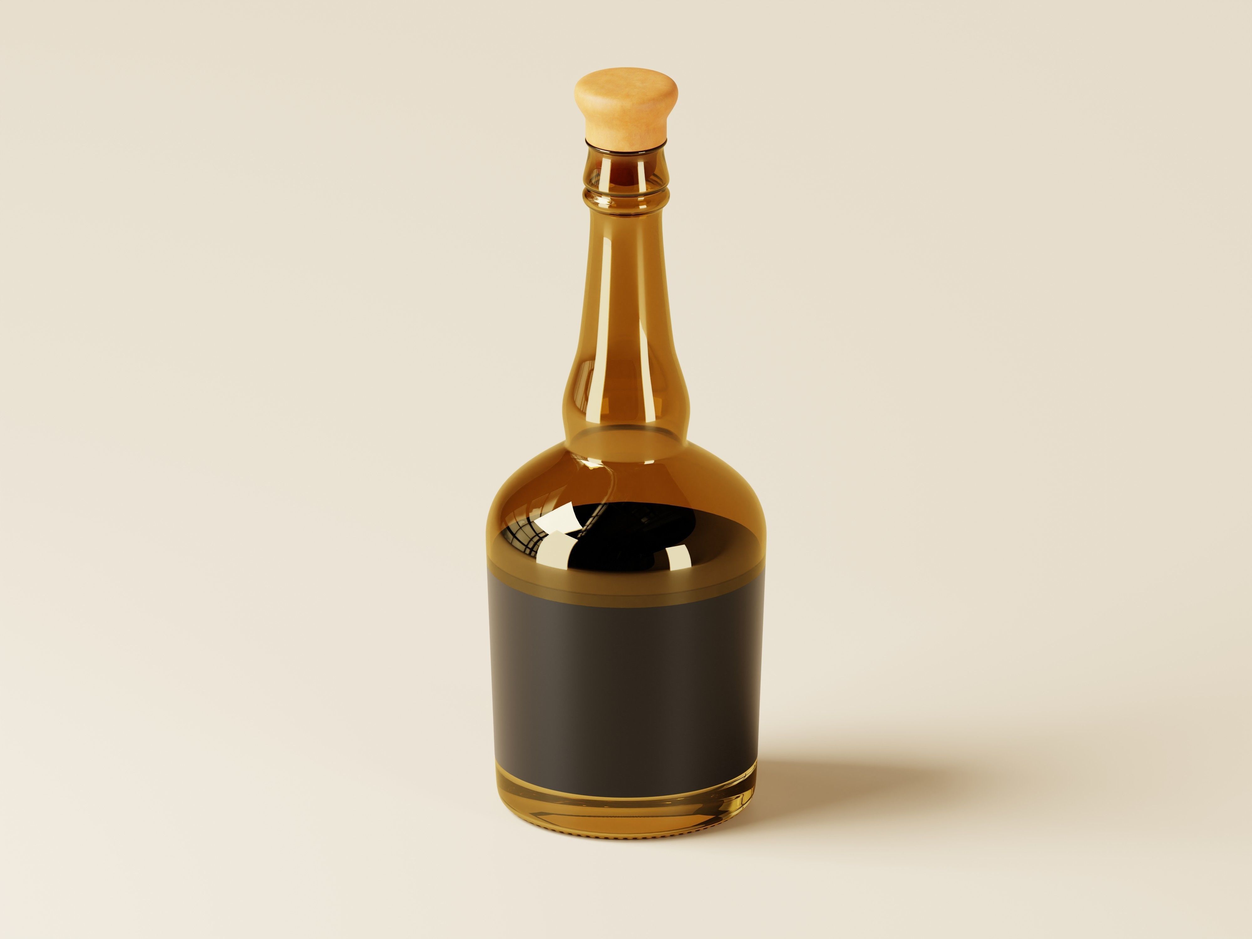 Whiskey Glass Bottle 3D Model Low-poly 3D model_3