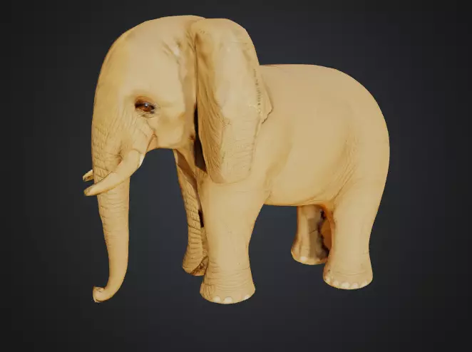 Elephant - Low-poly with 2K Textures Free low-poly 3D model_0