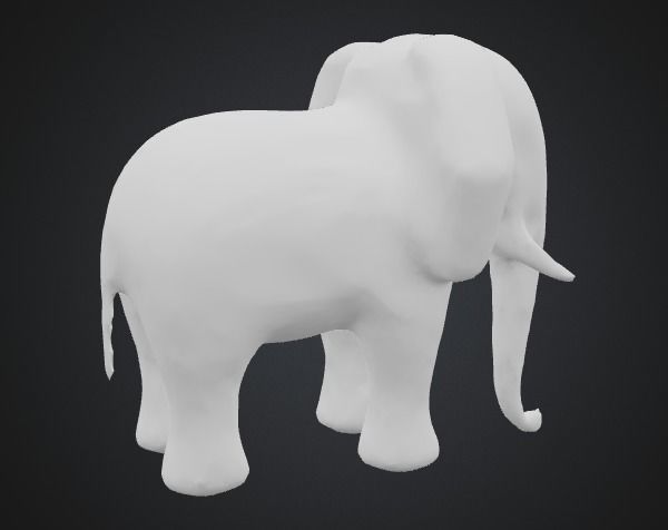 Elephant - Low-poly with 2K Textures Free low-poly 3D model_6